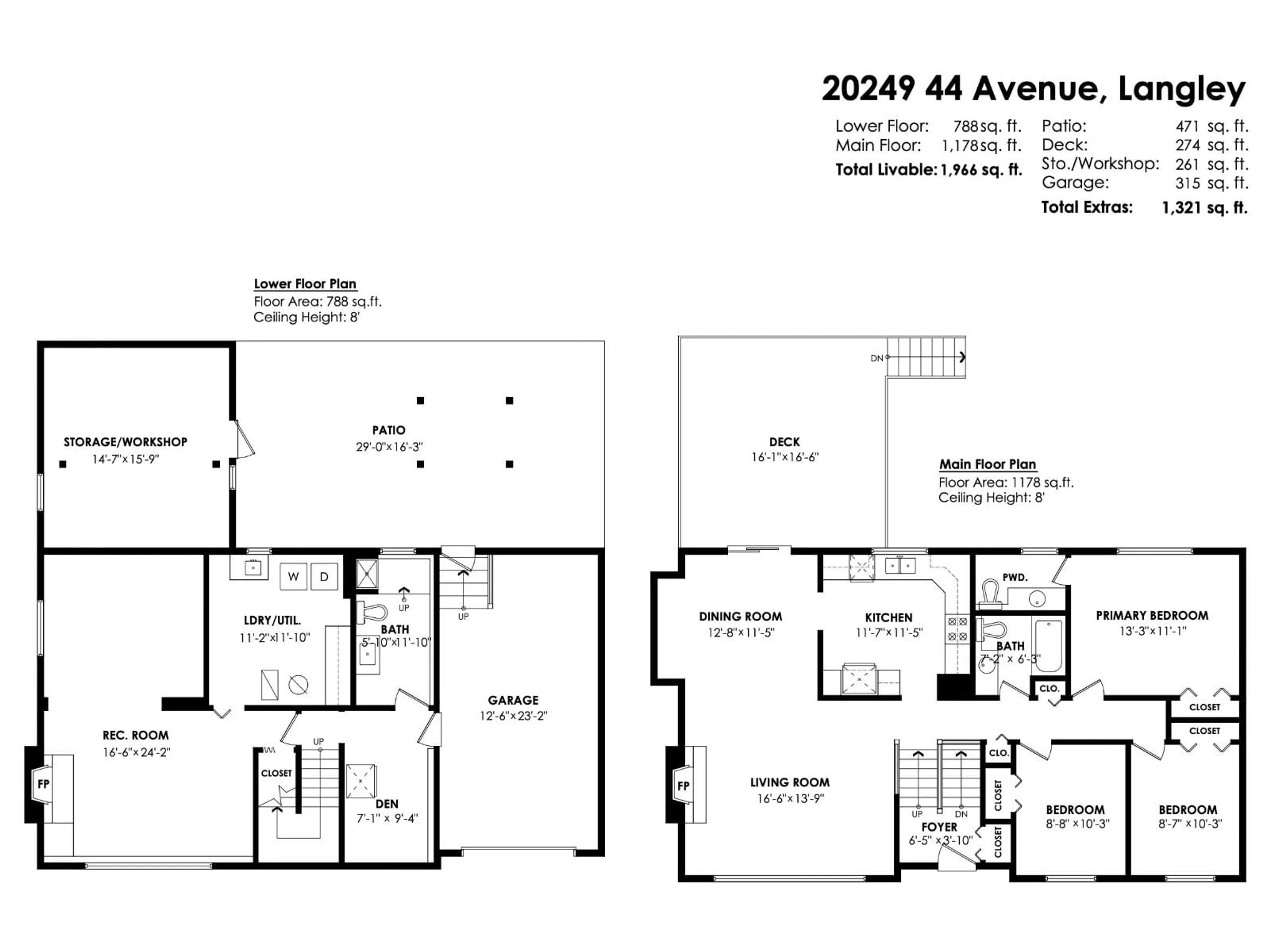 Floor plan for 20249 44 AVENUE, Langley British Columbia V3A6L9