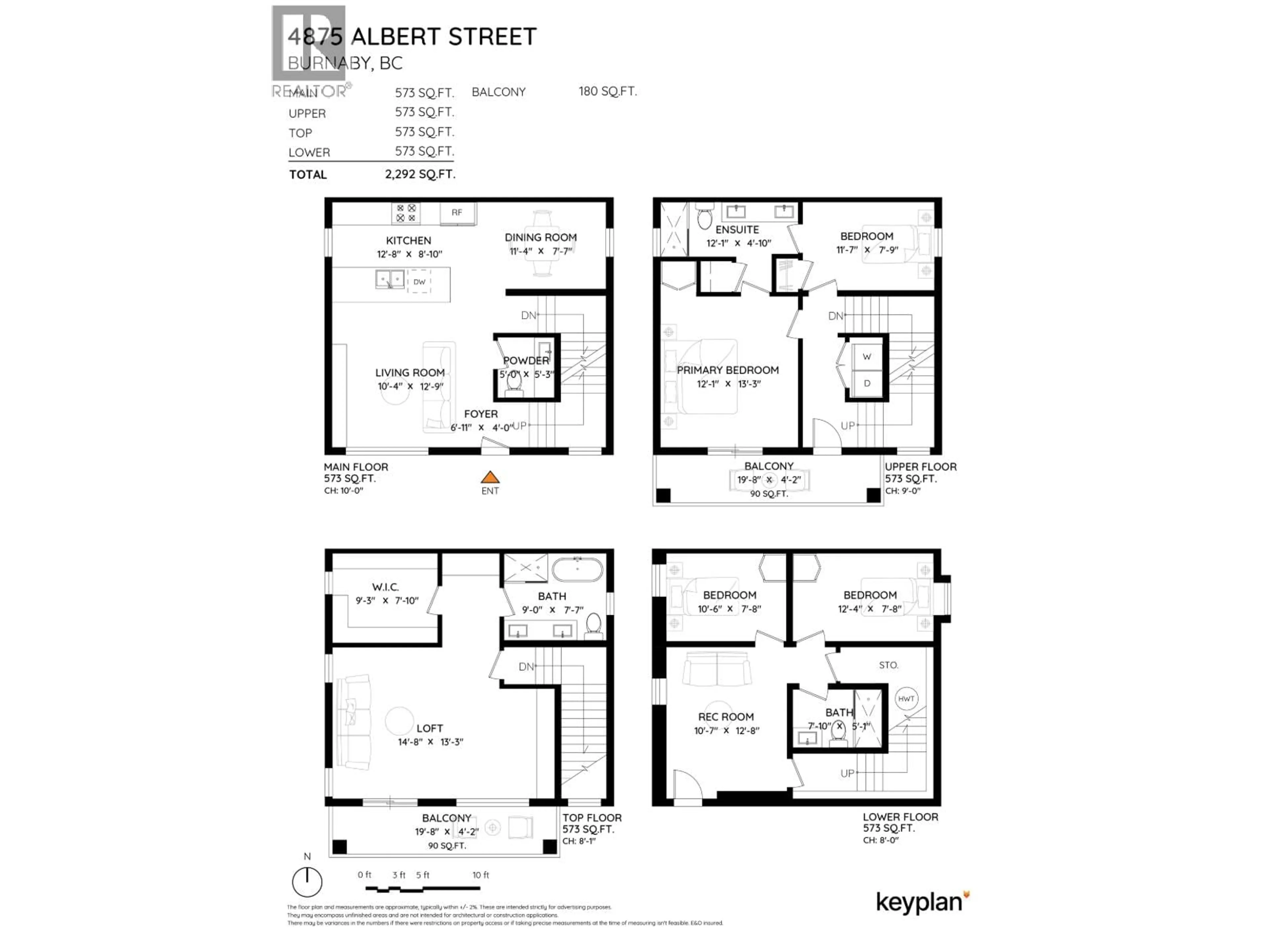 Floor plan for 1 - 4875 ALBERT STREET, Burnaby British Columbia V5C2H4