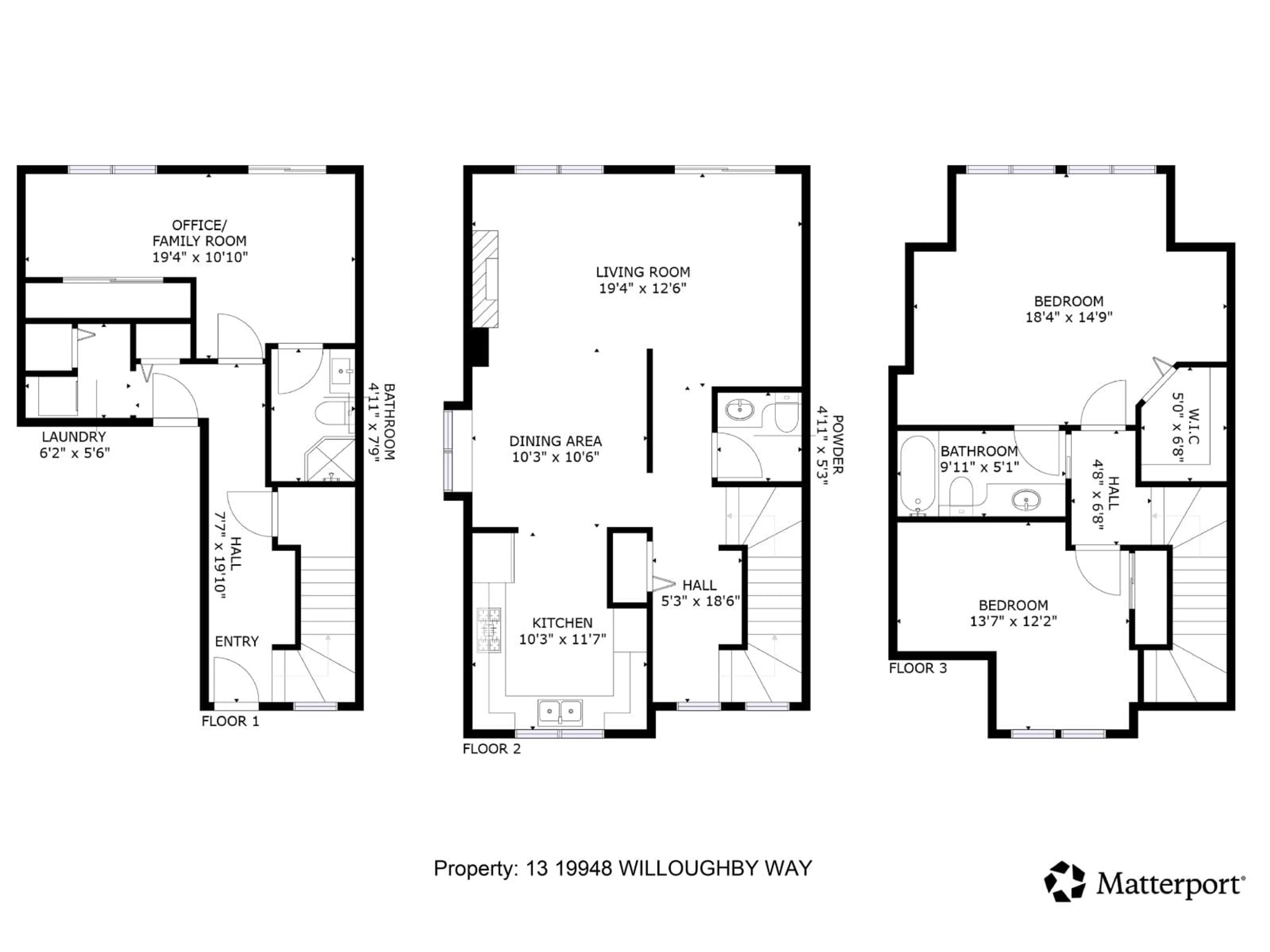 Floor plan for 13 - 19948 WILLOUGHBY WAY, Langley British Columbia V2Y1M6