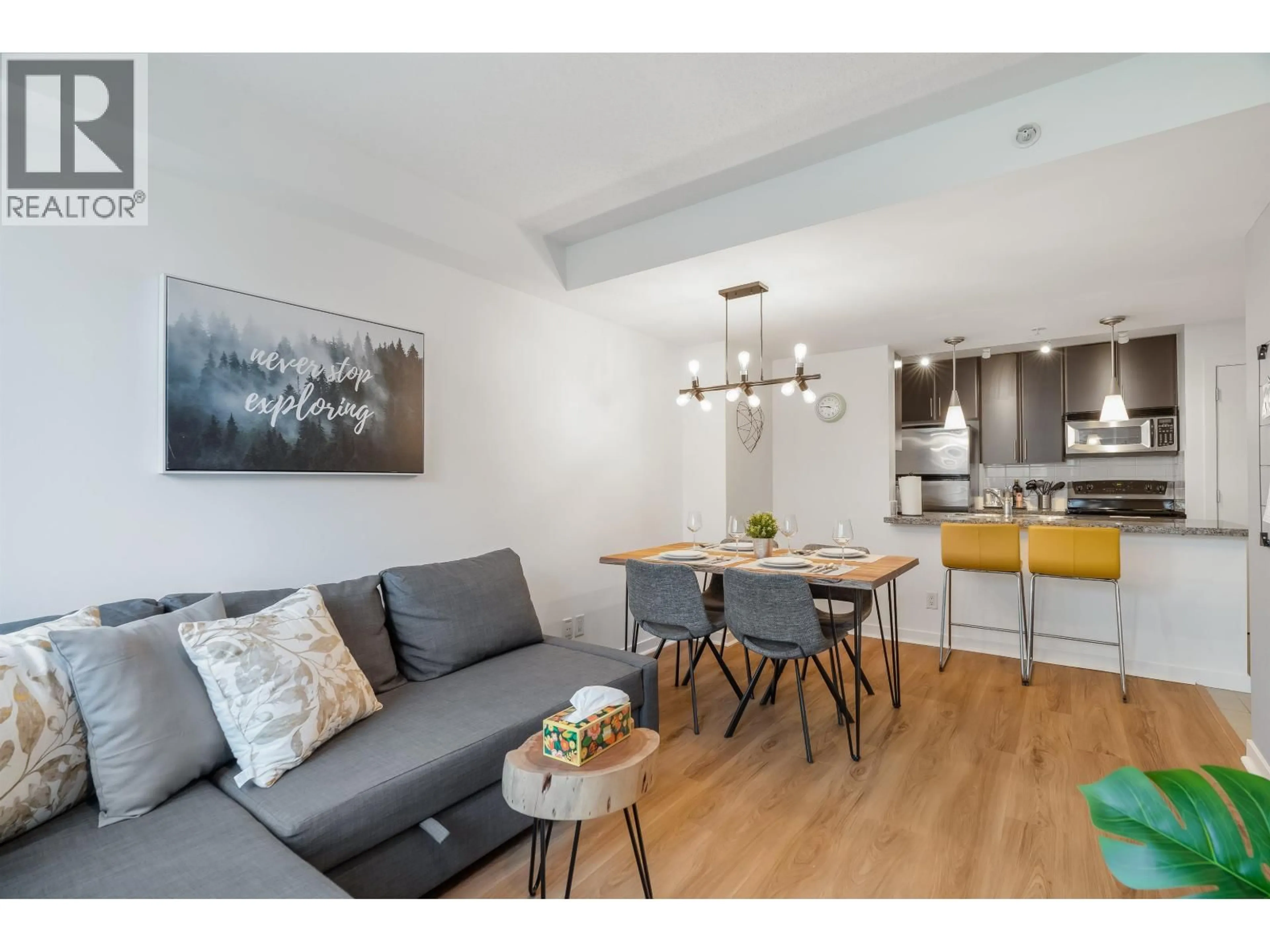 Living room with furniture, wood/laminate floor for 517 - 618 ABBOTT STREET, Vancouver British Columbia V6B0C1