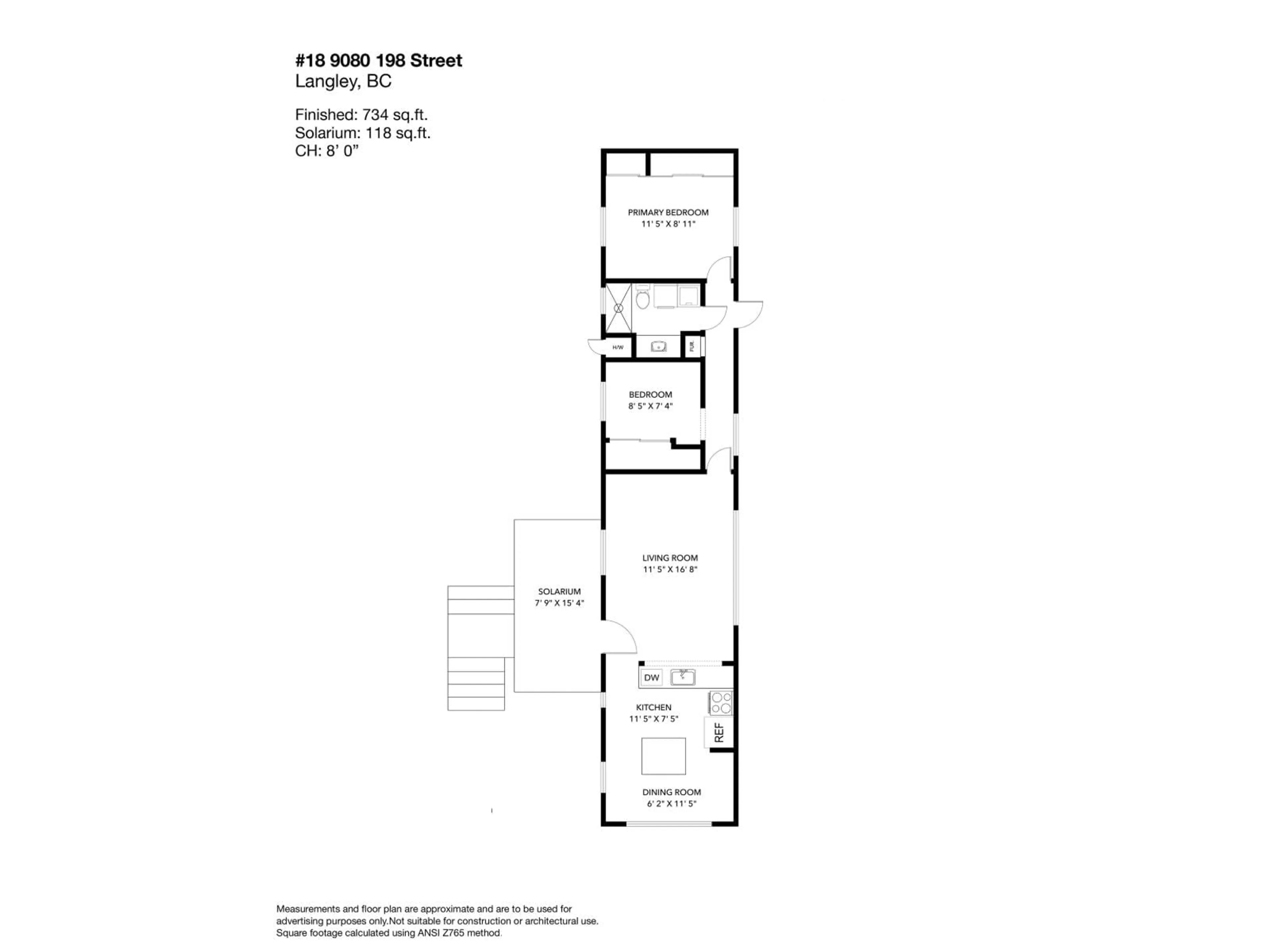 Floor plan for 18 - 9080 198 STREET, Langley British Columbia V1M3A8