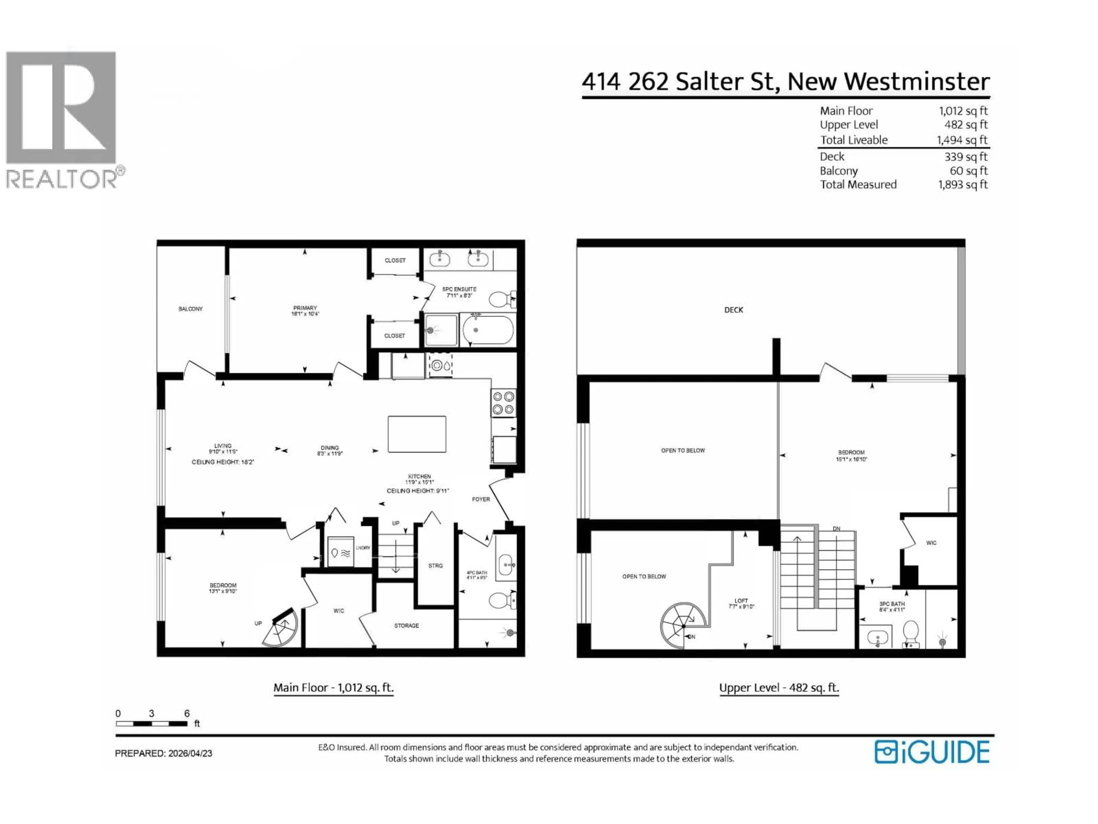 Floor plan for 414 - 262 SALTER STREET, New Westminster British Columbia V3M0J6