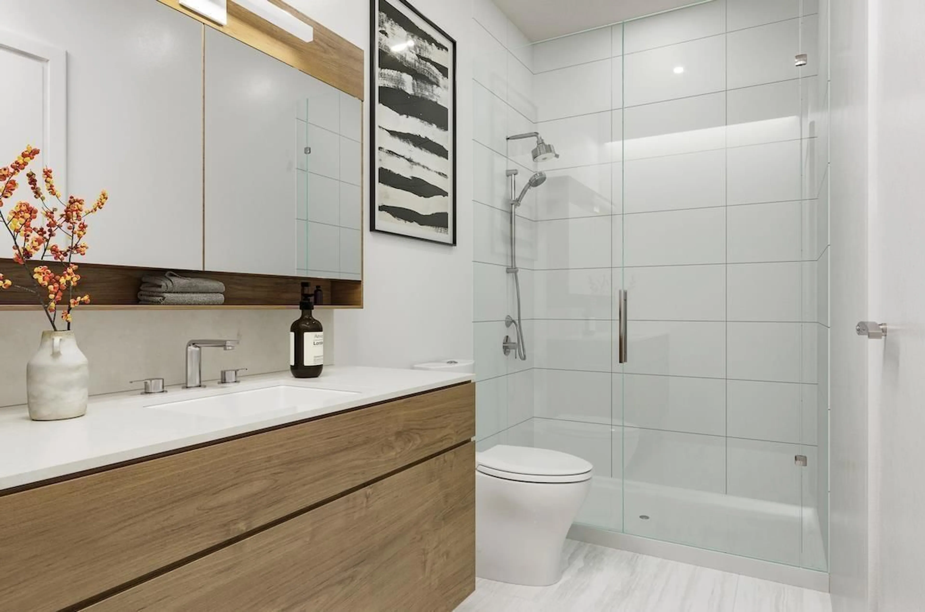 Contemporary bathroom, ceramic/tile floor for W213 - 10828 139A STREET, Surrey British Columbia V3R0H3