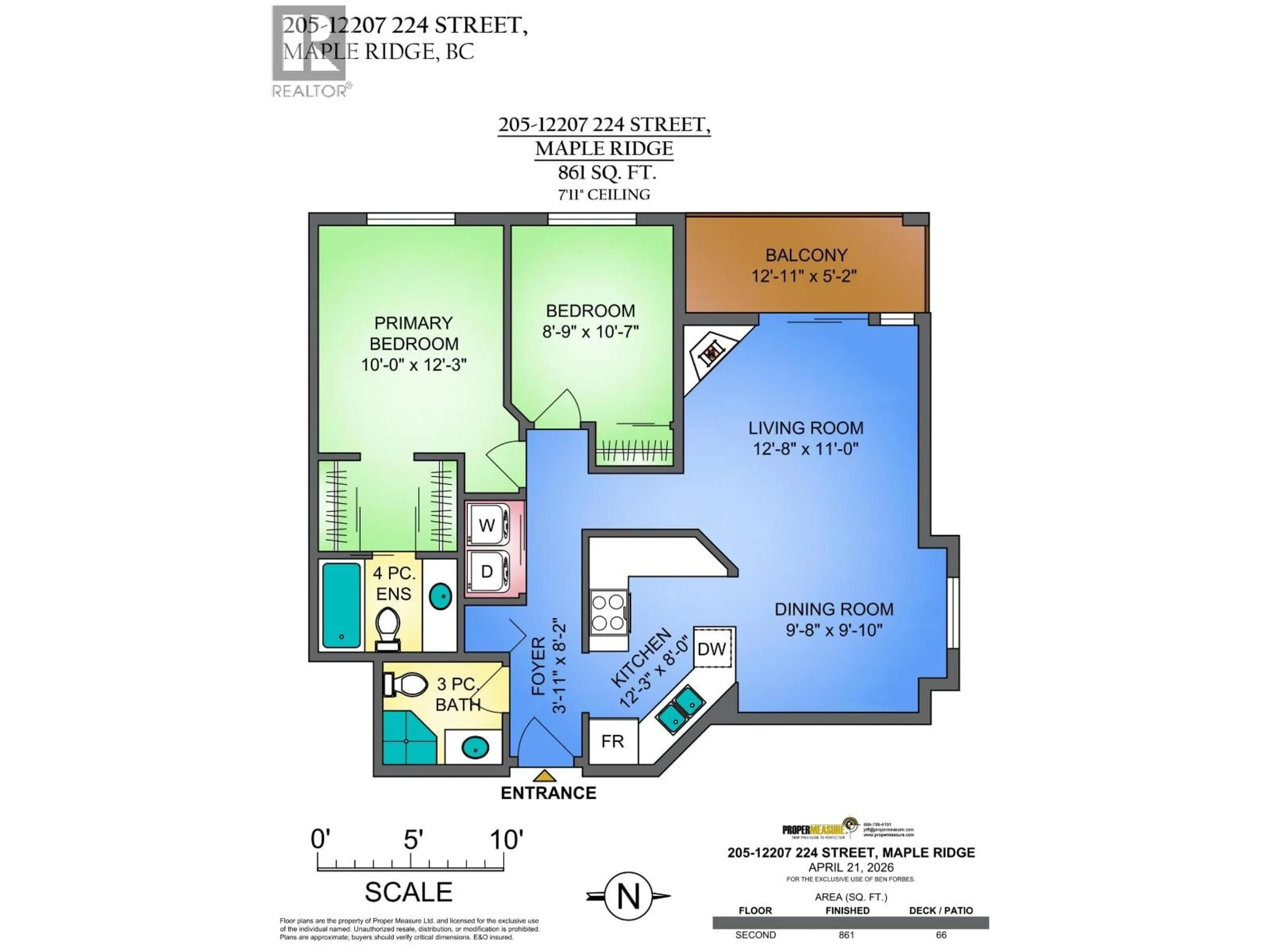 Floor plan for 205 - 12207 224 STREET, Maple Ridge British Columbia V2X6B9