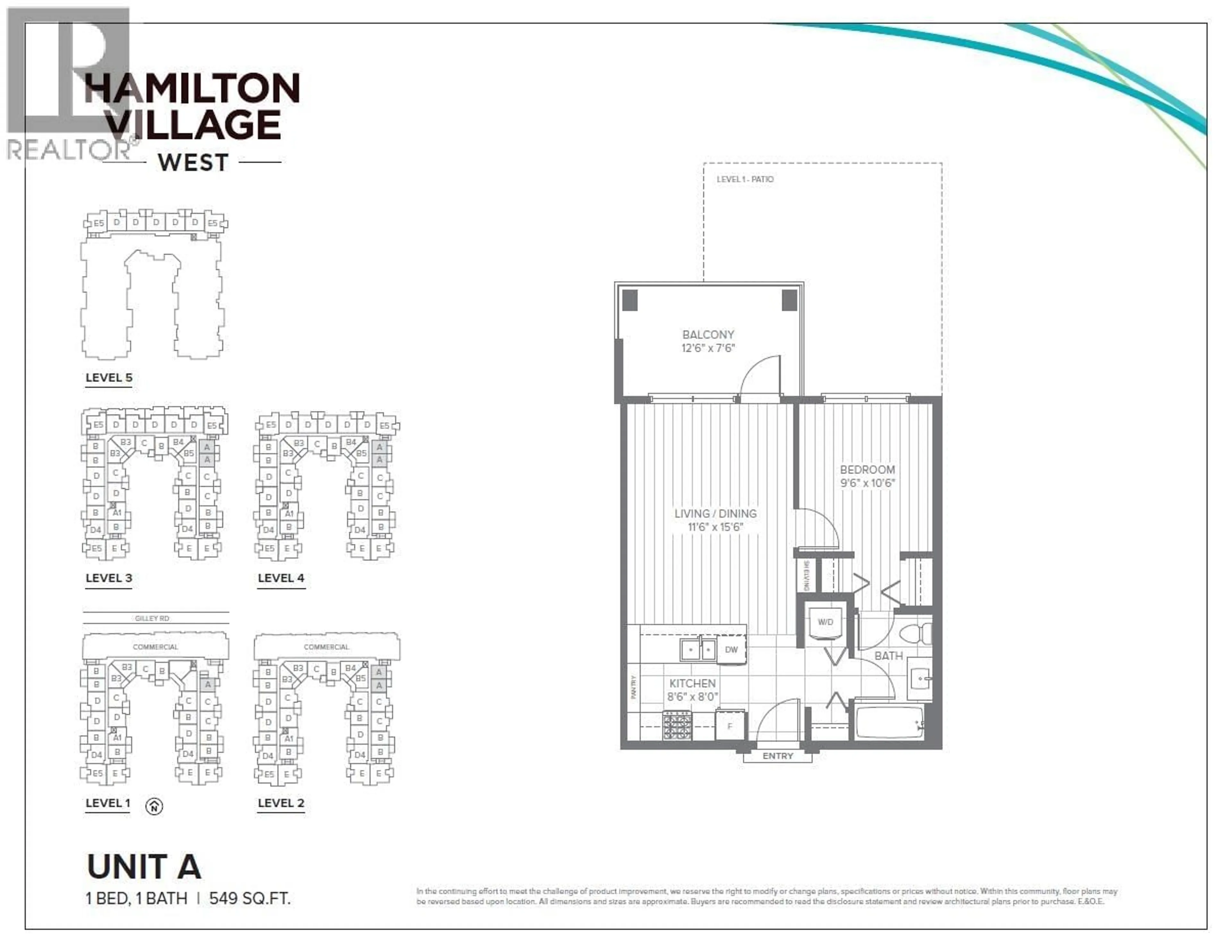 Floor plan for 219 - 23200 GILLEY ROAD, Richmond British Columbia V6V2L6