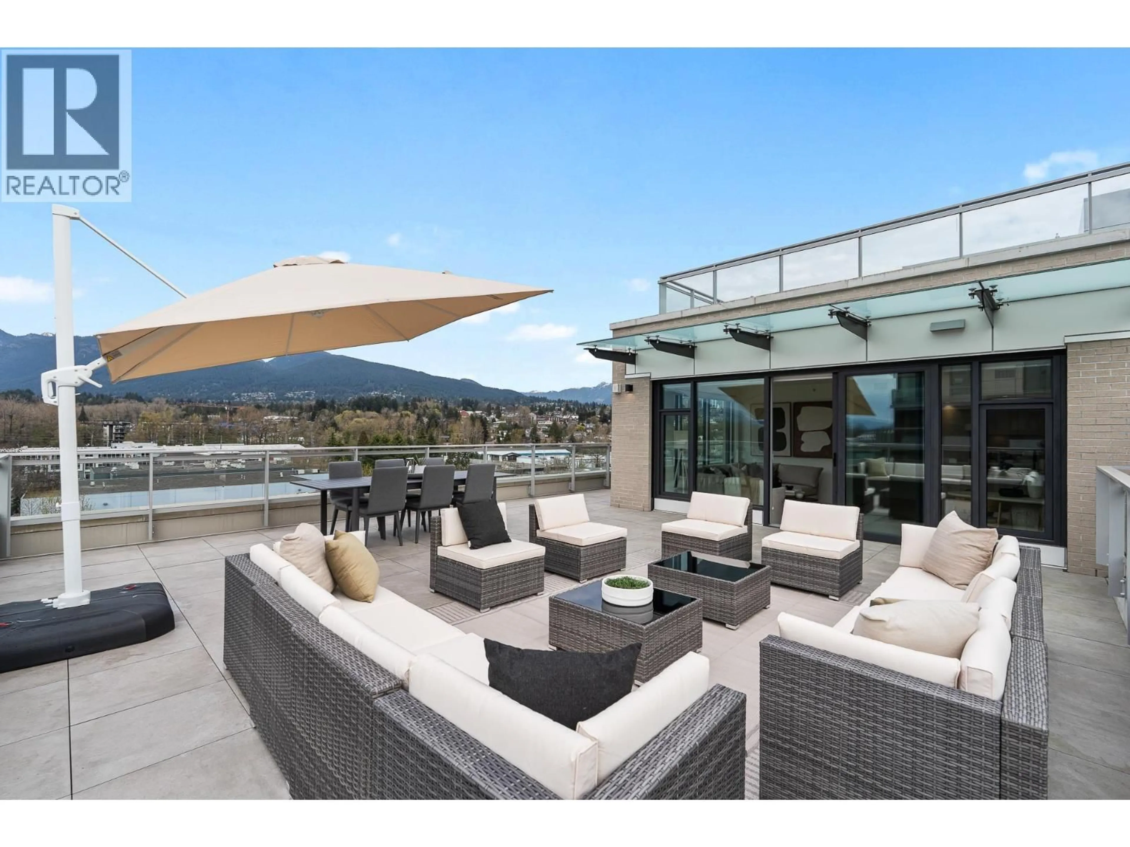 Patio, mountain view for 703 - 755 HARBOURSIDE DRIVE, North Vancouver British Columbia V7P0G1