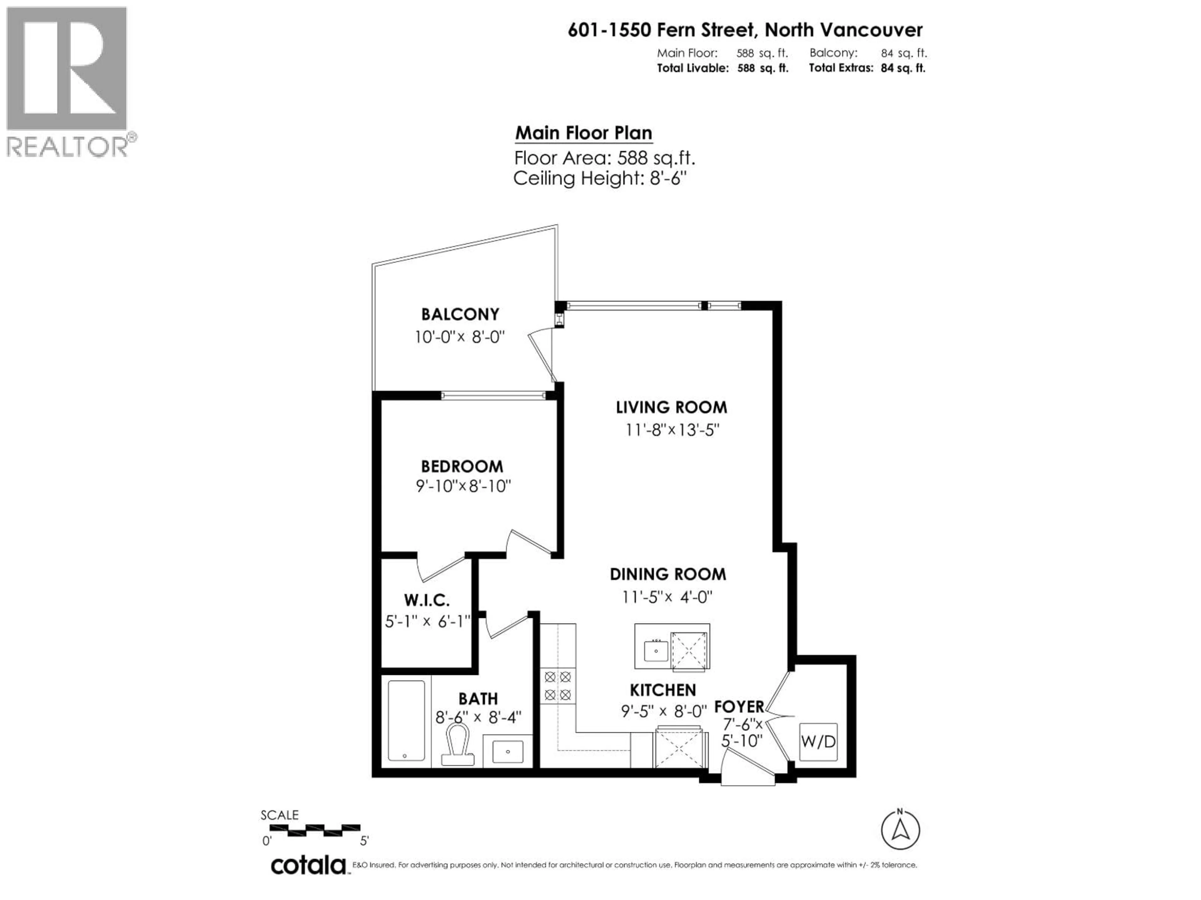 Floor plan for 601 - 1550 FERN STREET, North Vancouver British Columbia V7J0A9