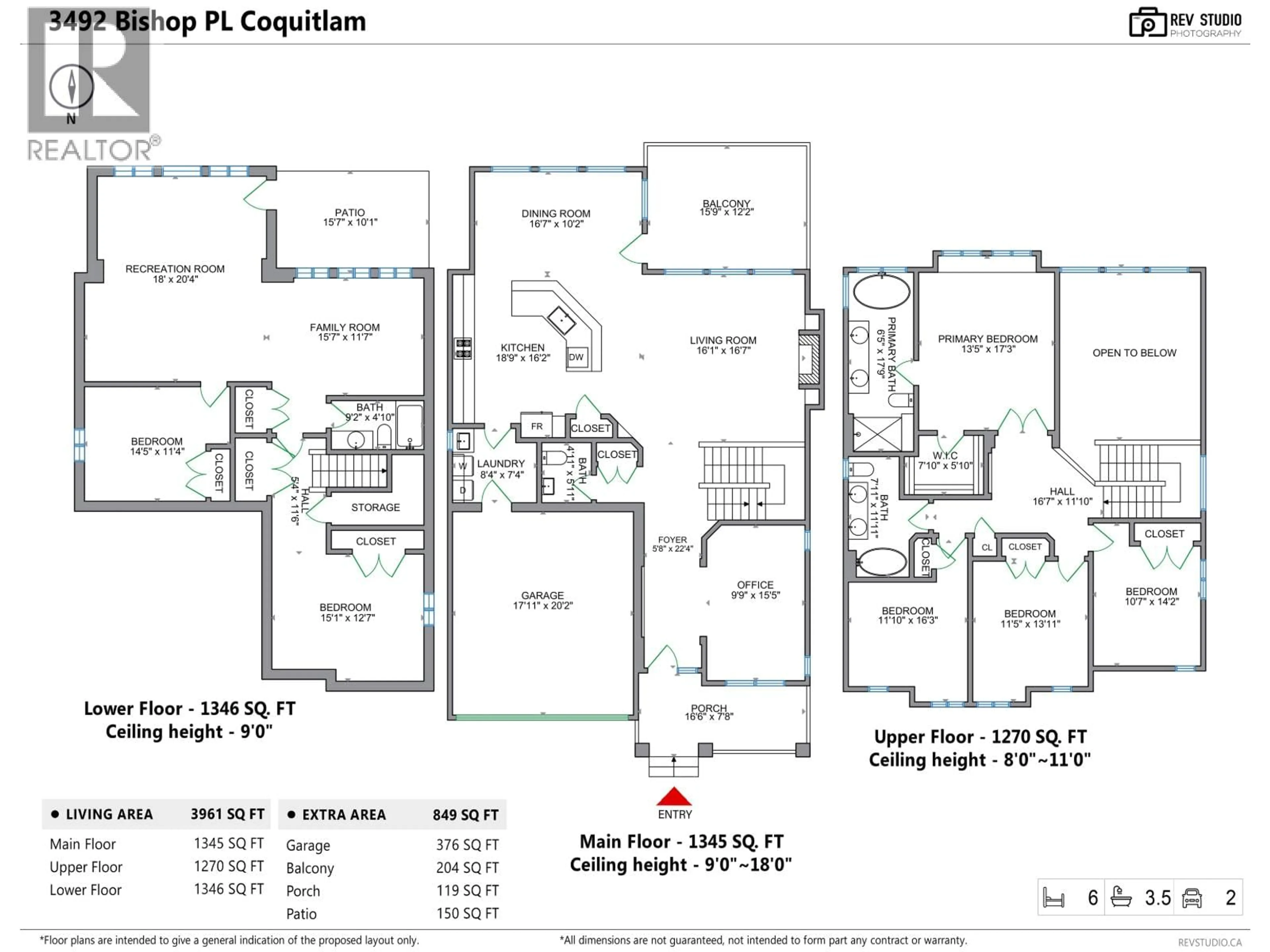 Floor plan for 3492 BISHOP PLACE, Coquitlam British Columbia V3E0K2