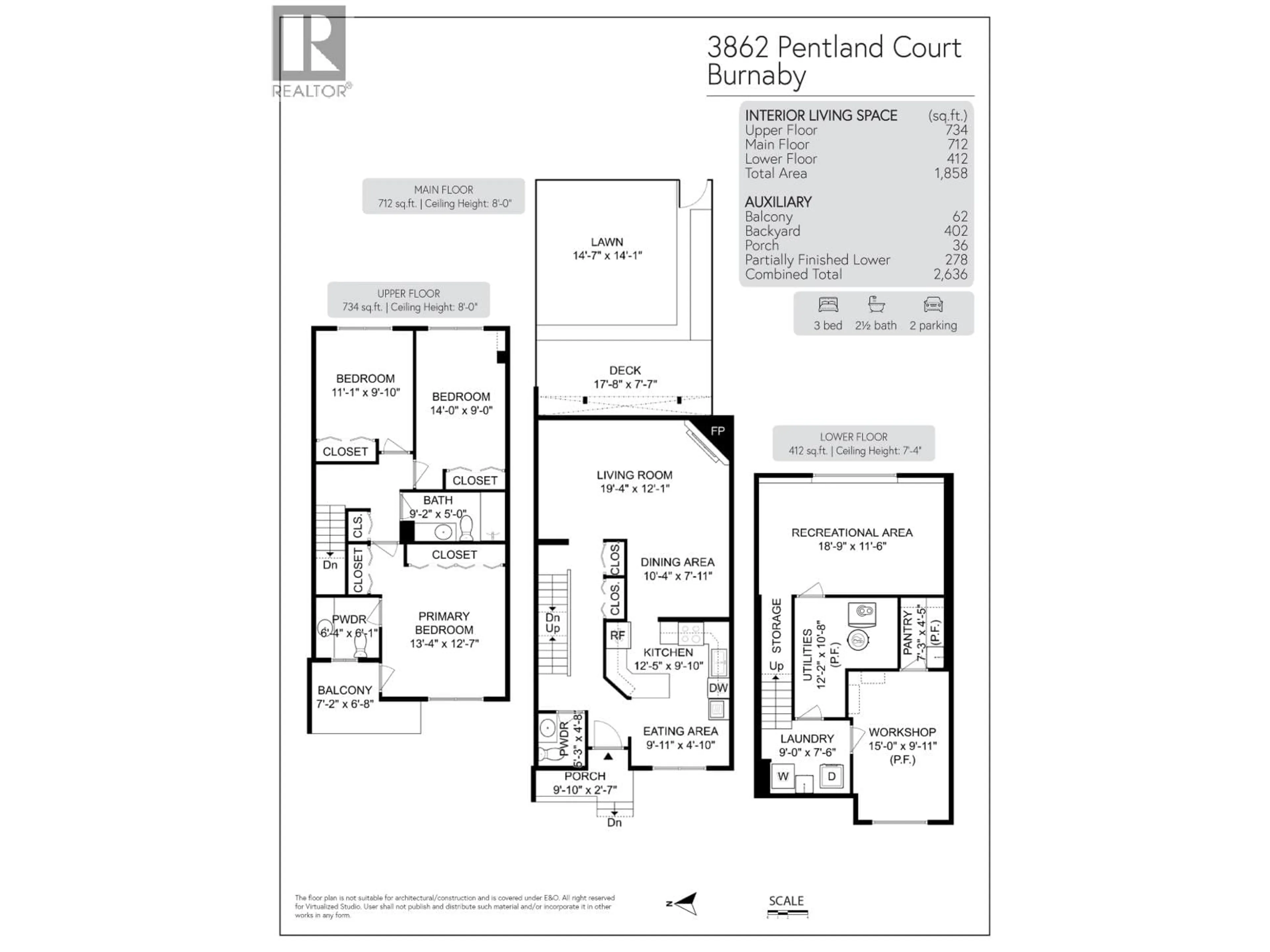 Floor plan for 3862 PENTLAND COURT, Burnaby British Columbia V3N4L4