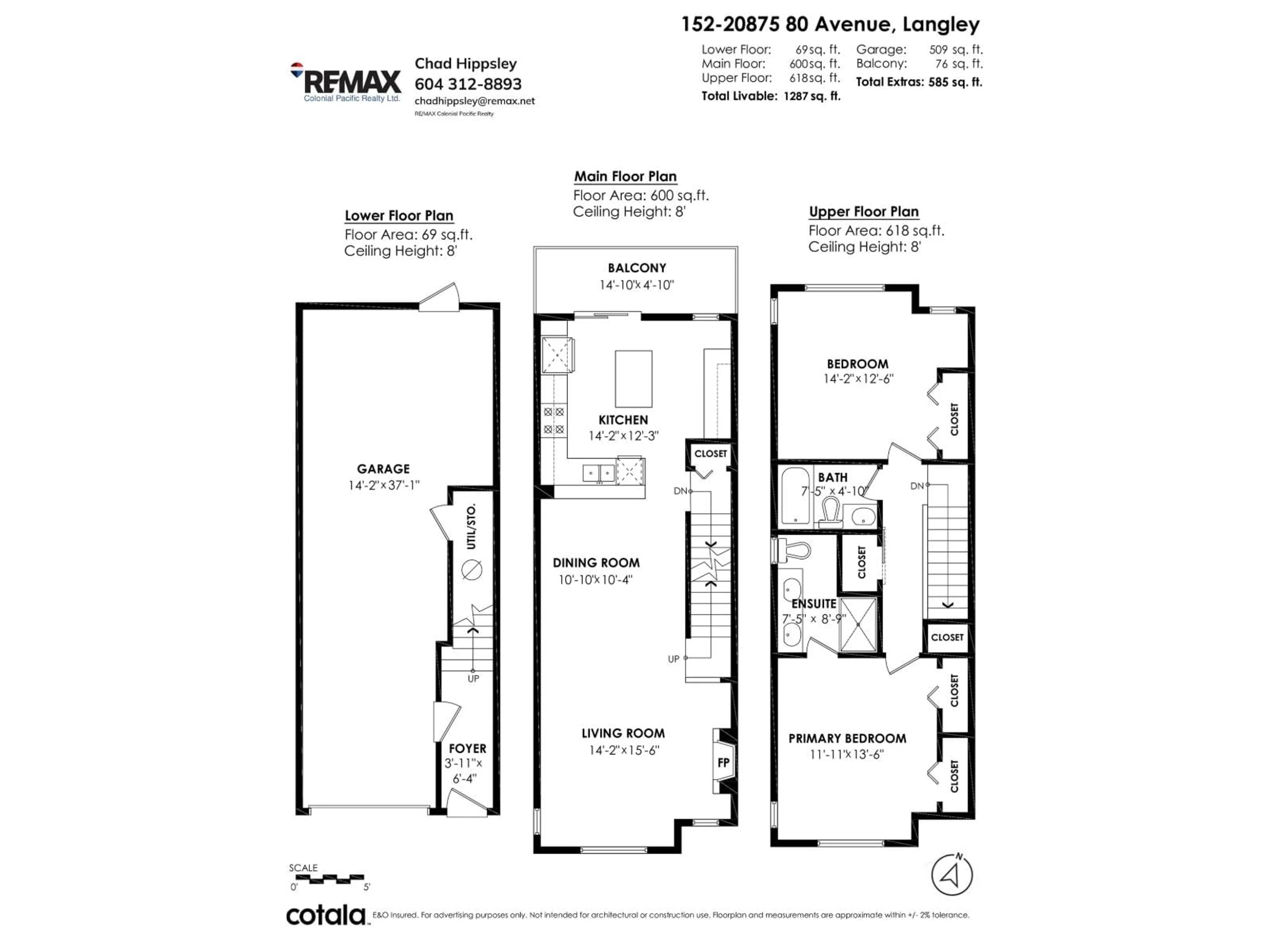 Floor plan for 152 - 20875 80 AVENUE, Langley British Columbia V2Y0B2