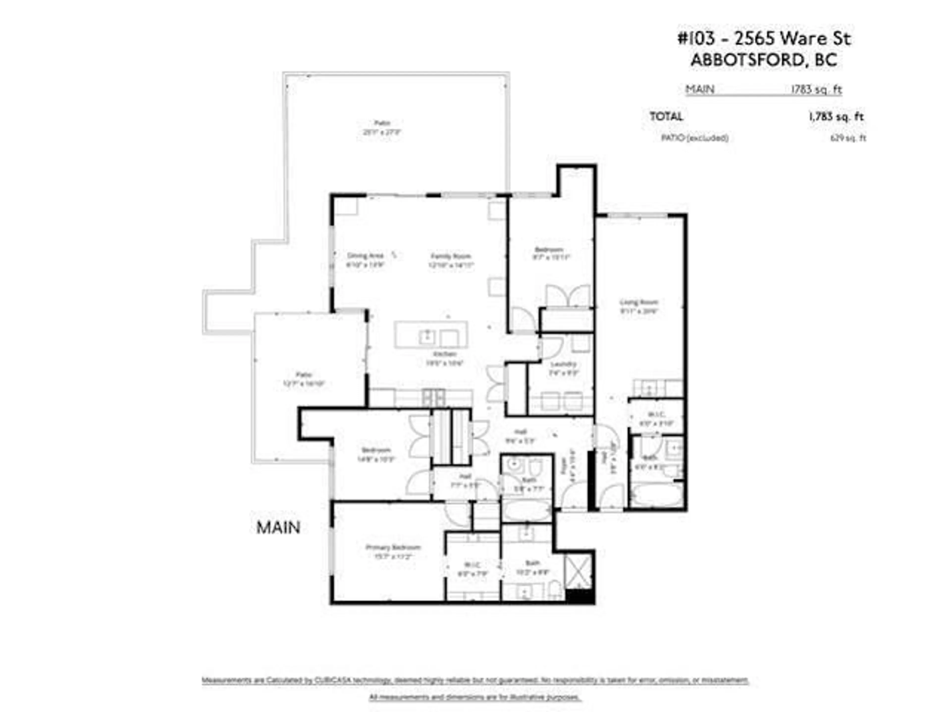Floor plan for 103 - 2565 WARE STREET, Abbotsford British Columbia V2S0J5