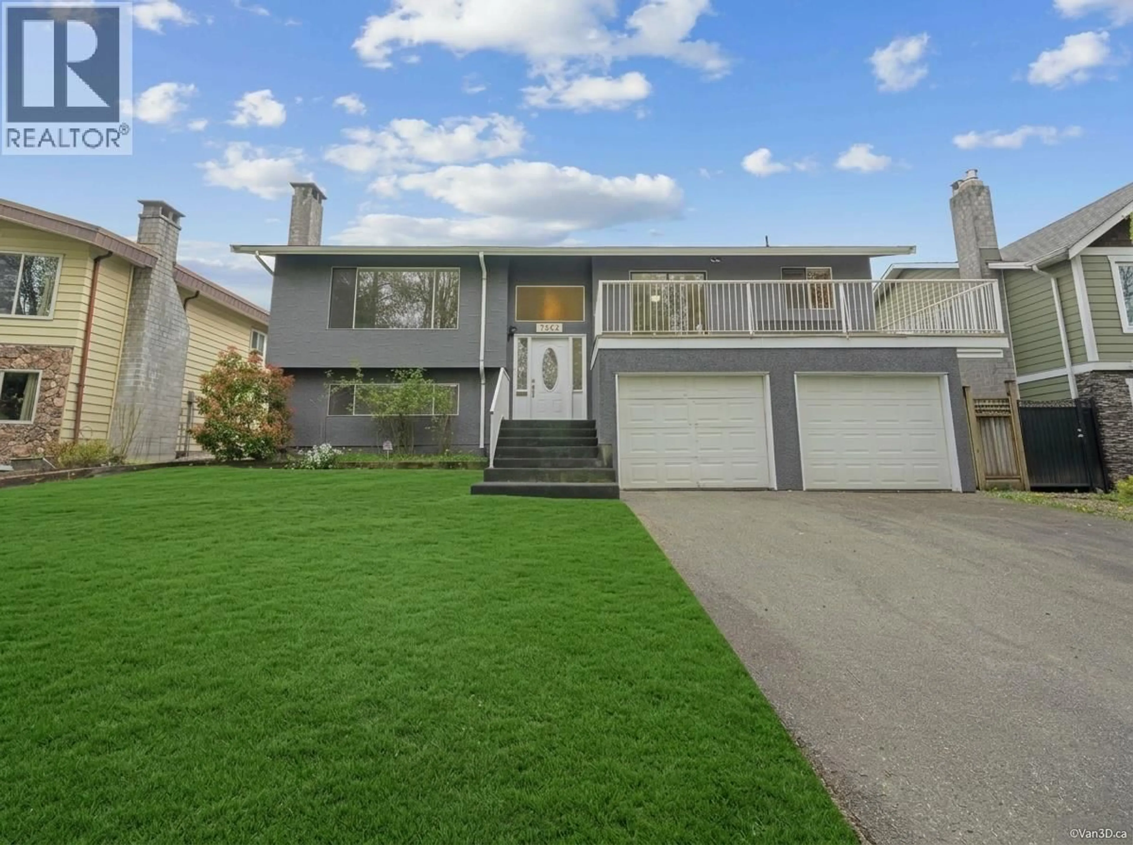 Home with vinyl exterior material, street for 7942 LAKEFIELD DRIVE, Burnaby British Columbia V5E3W8