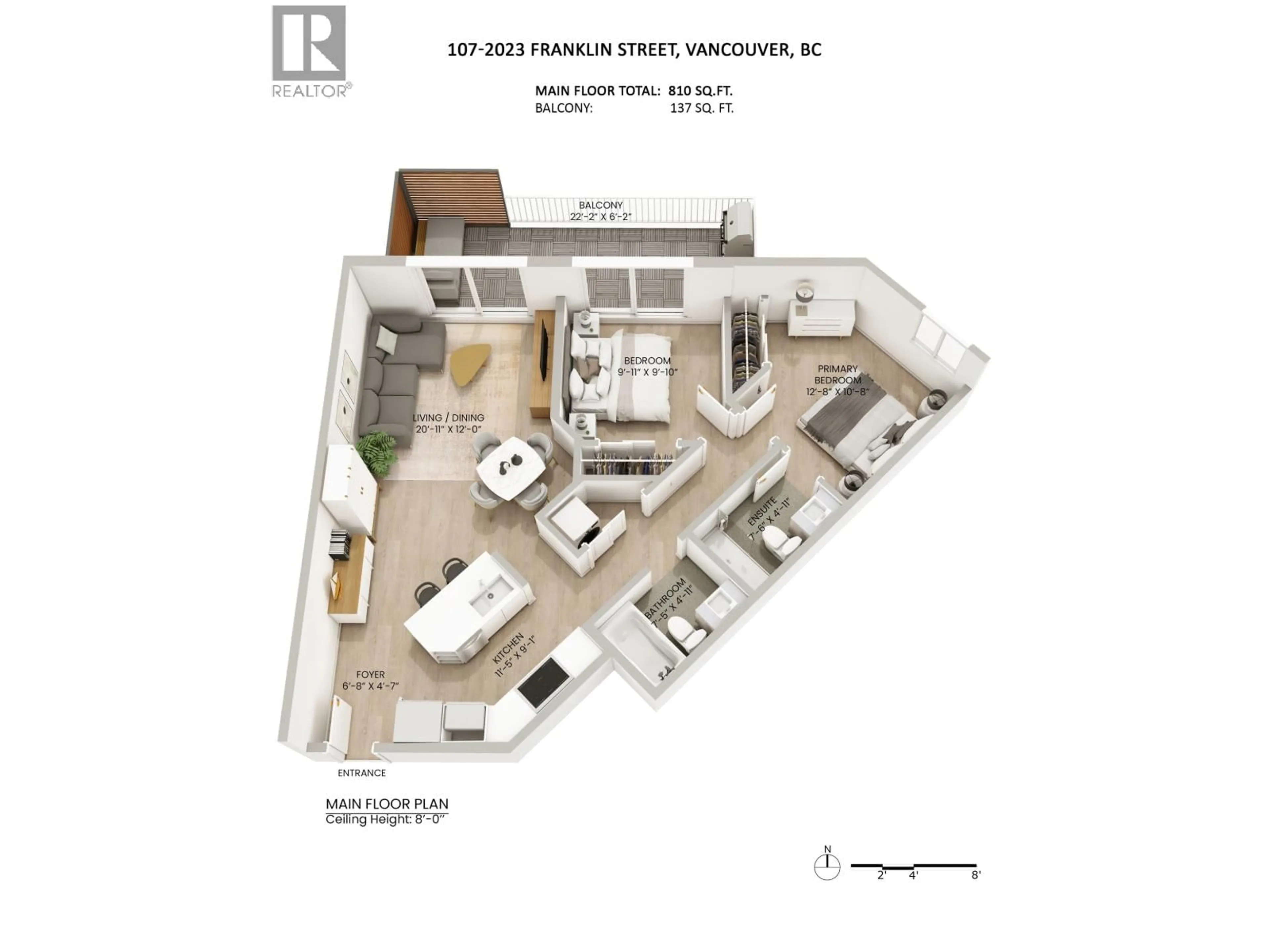 Floor plan for 107 - 2023 FRANKLIN STREET, Vancouver British Columbia V5L1R4