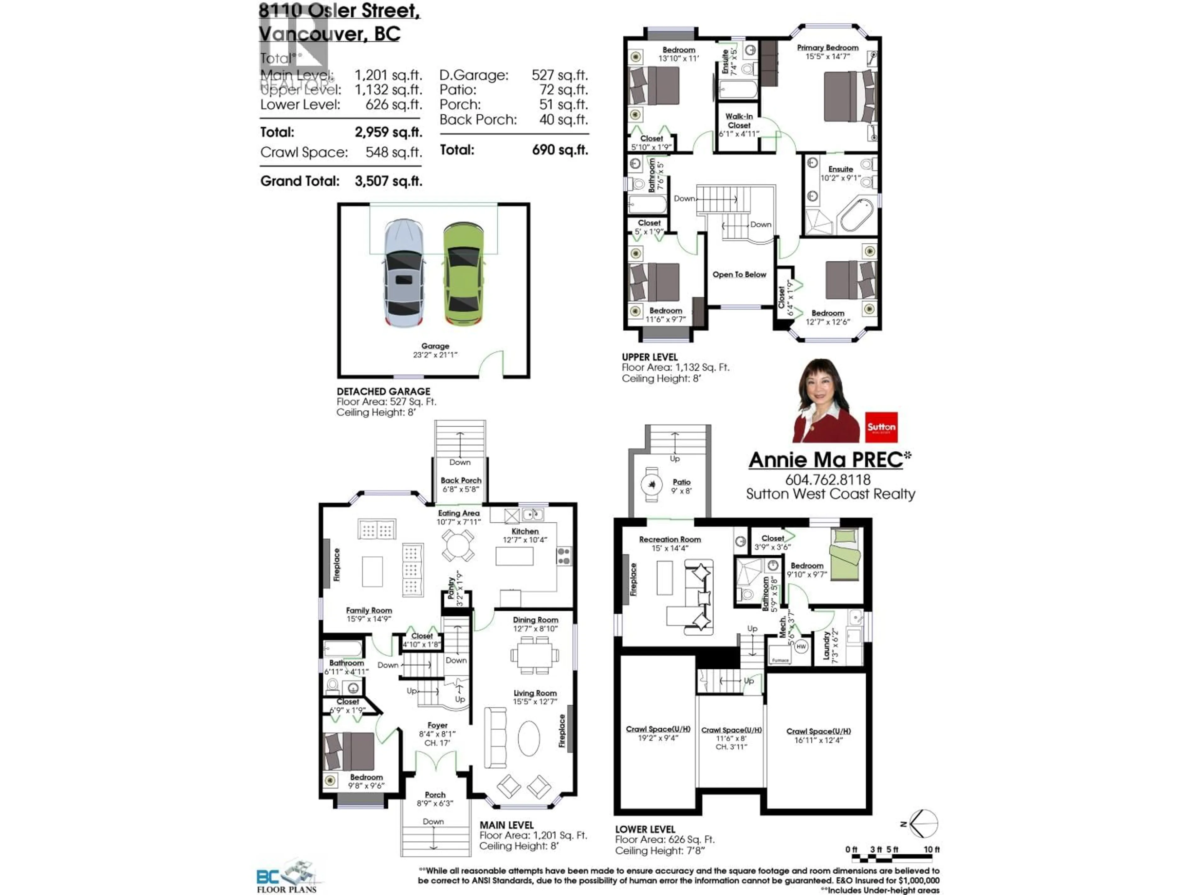 Floor plan for 8110 OSLER STREET, Vancouver British Columbia V6P4E2
