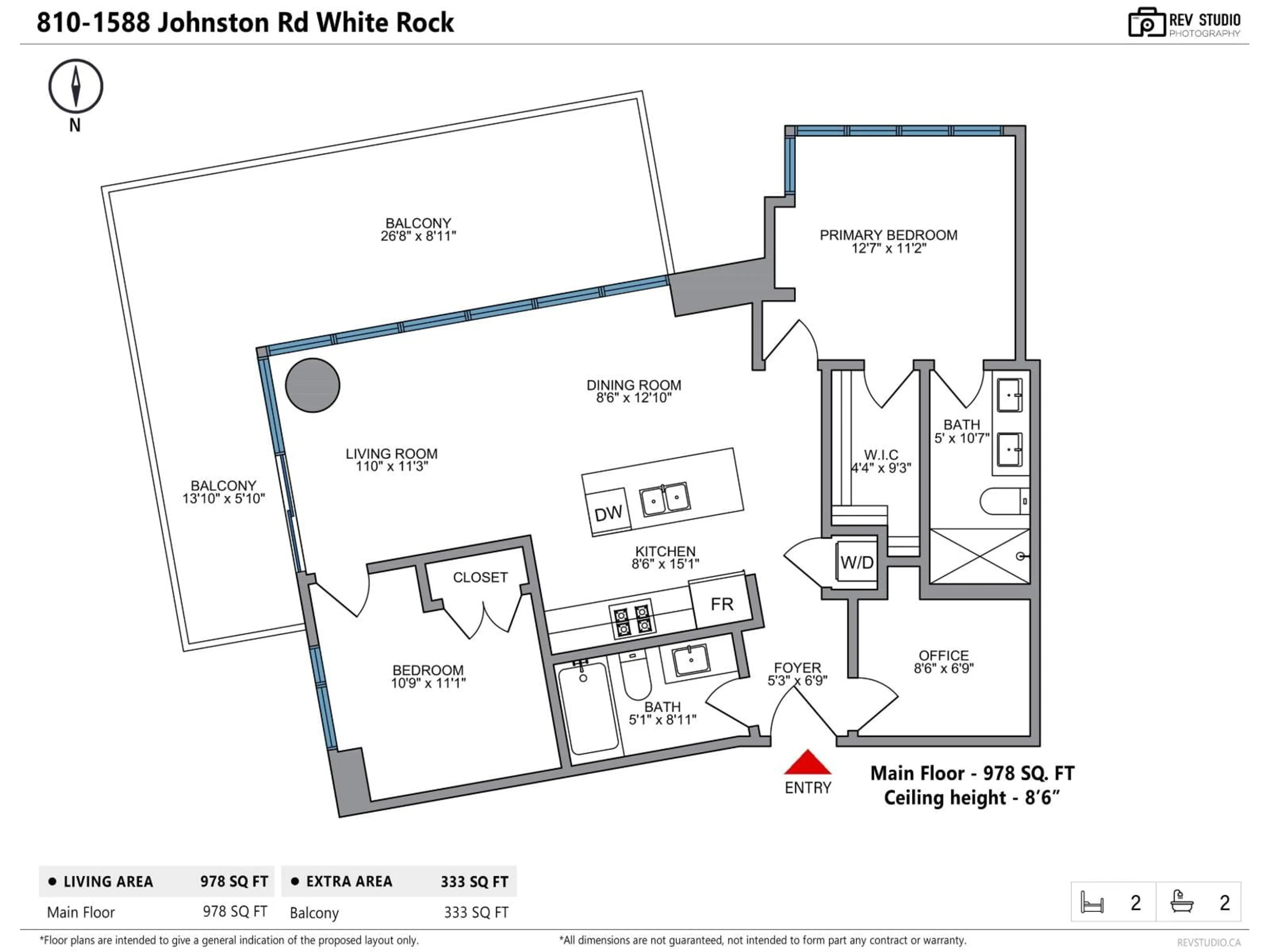 Floor plan for 810 - 1588 JOHNSTON ROAD, White Rock British Columbia V4B0C5
