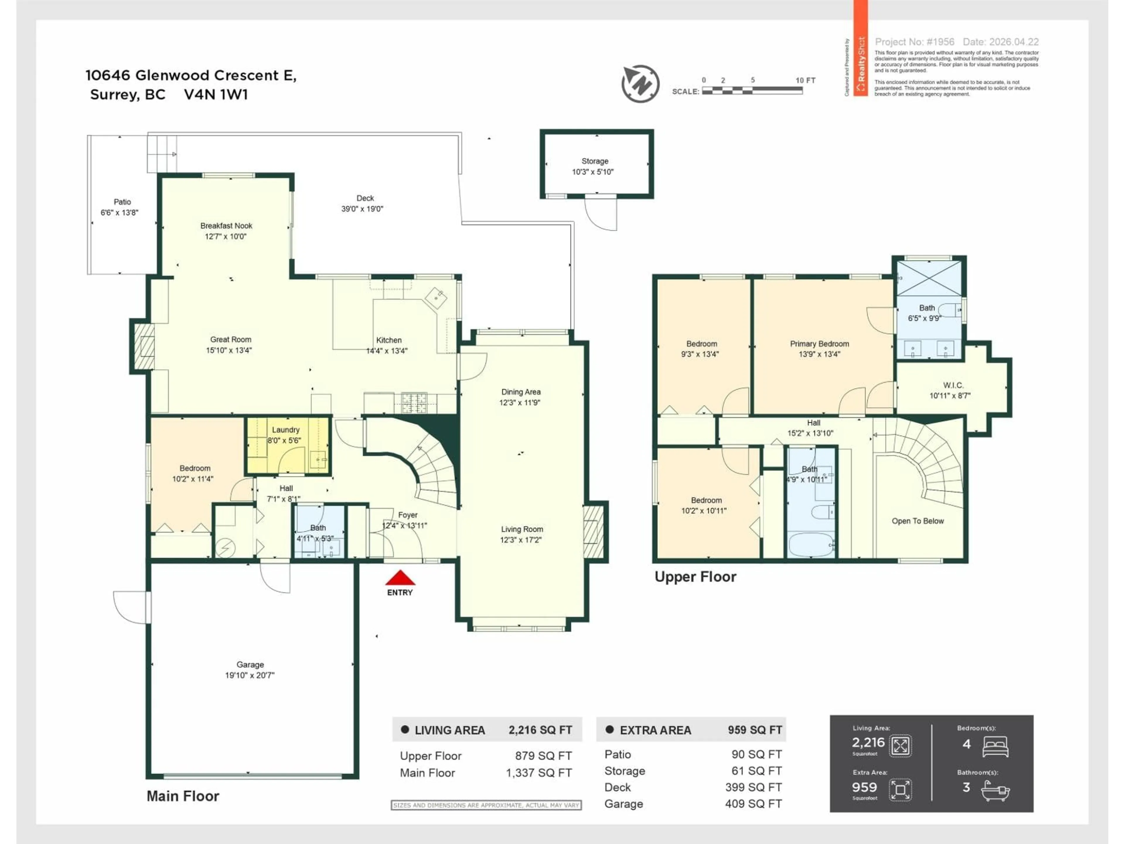 Floor plan for 10646 GLENWOOD CRESCENT EAST, Surrey British Columbia V4N1W1