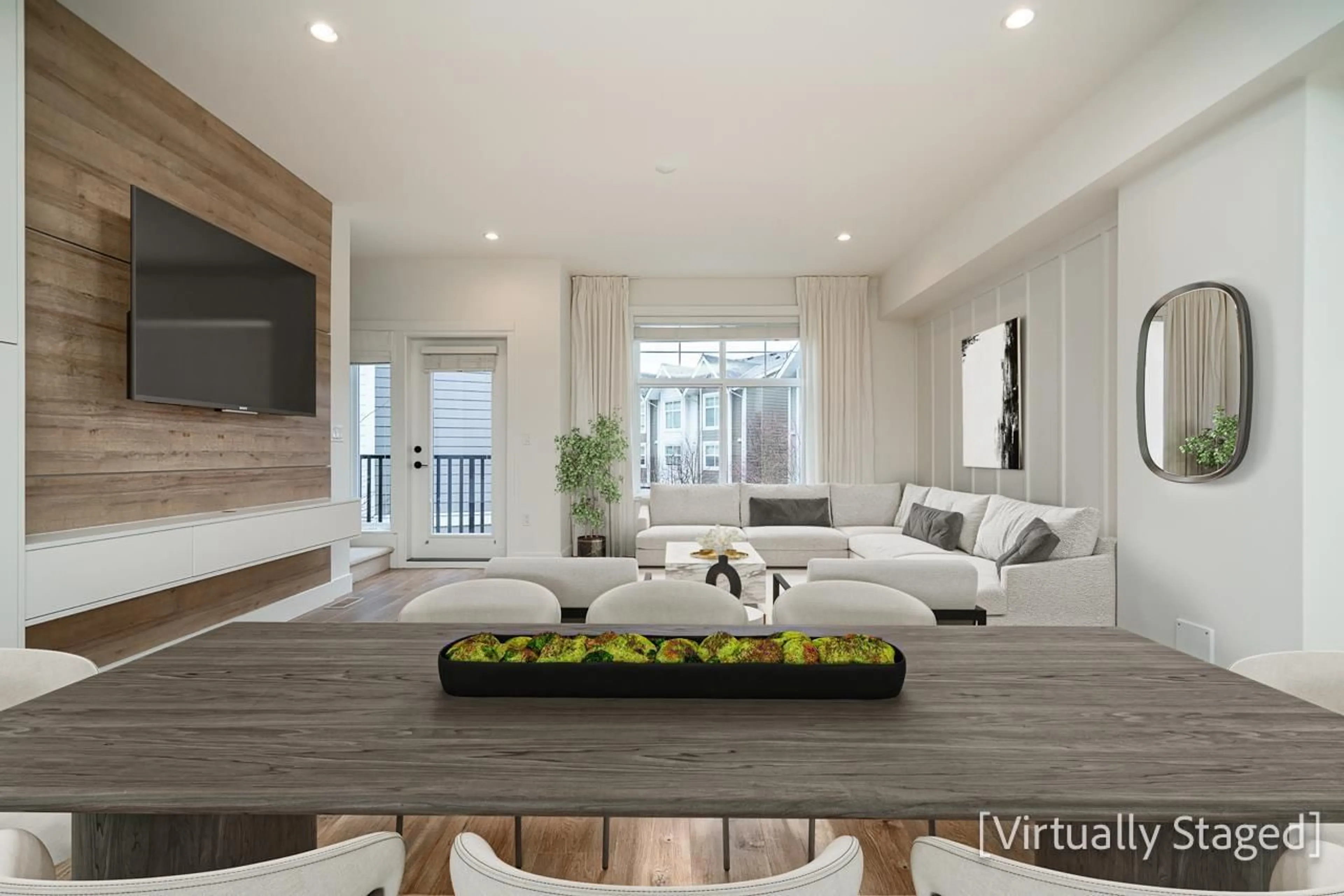 Living room with furniture, wood/laminate floor for 66 - 14541 WINTER CRESCENT, Surrey British Columbia V4P0G5