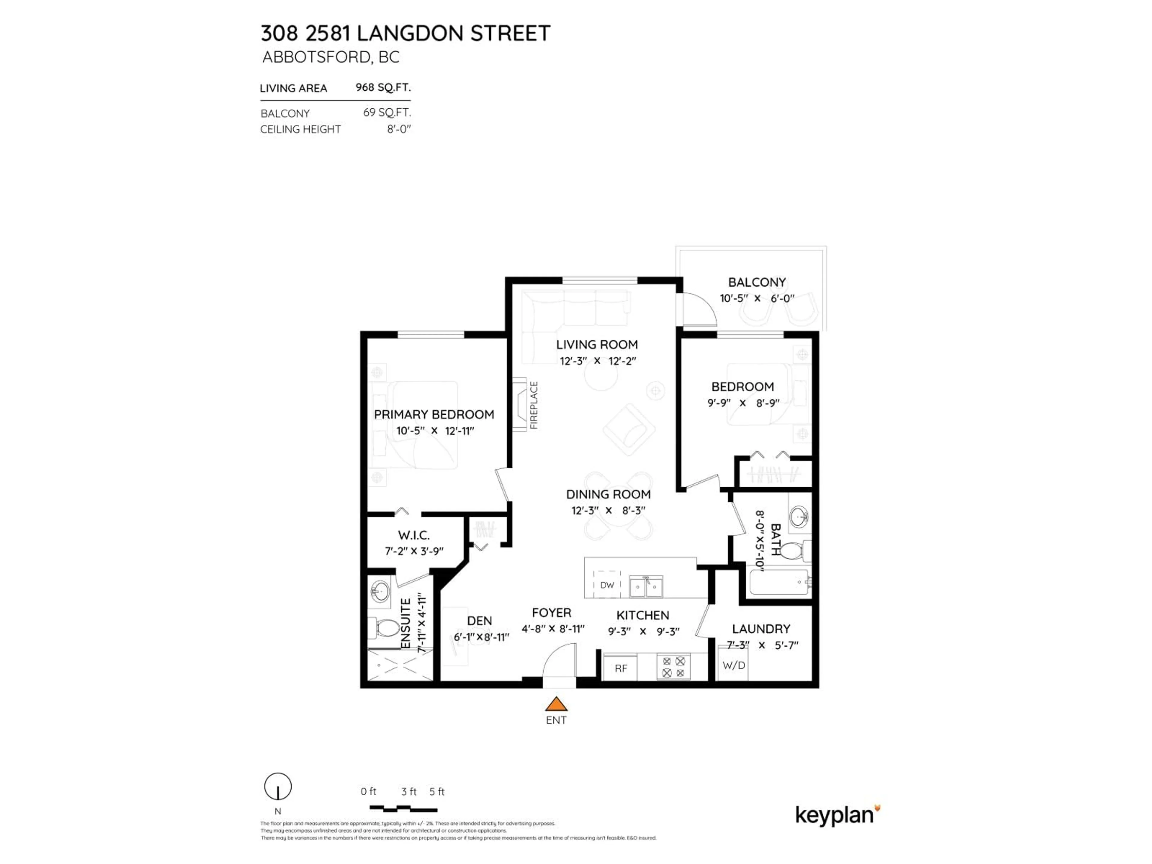 Floor plan for 308 - 2581 LANGDON STREET, Abbotsford British Columbia V2T7A3