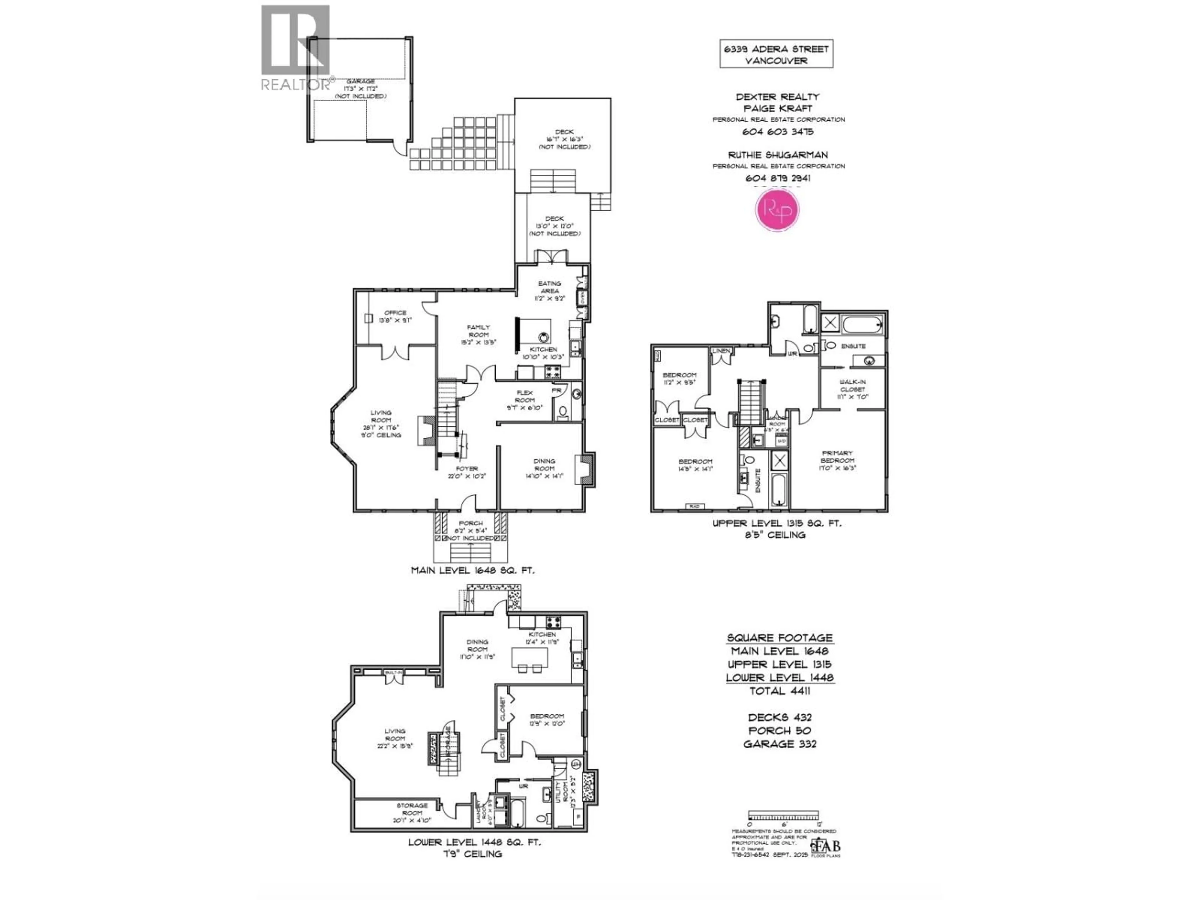 Floor plan for 6339 ADERA STREET, Vancouver British Columbia V6M3J7