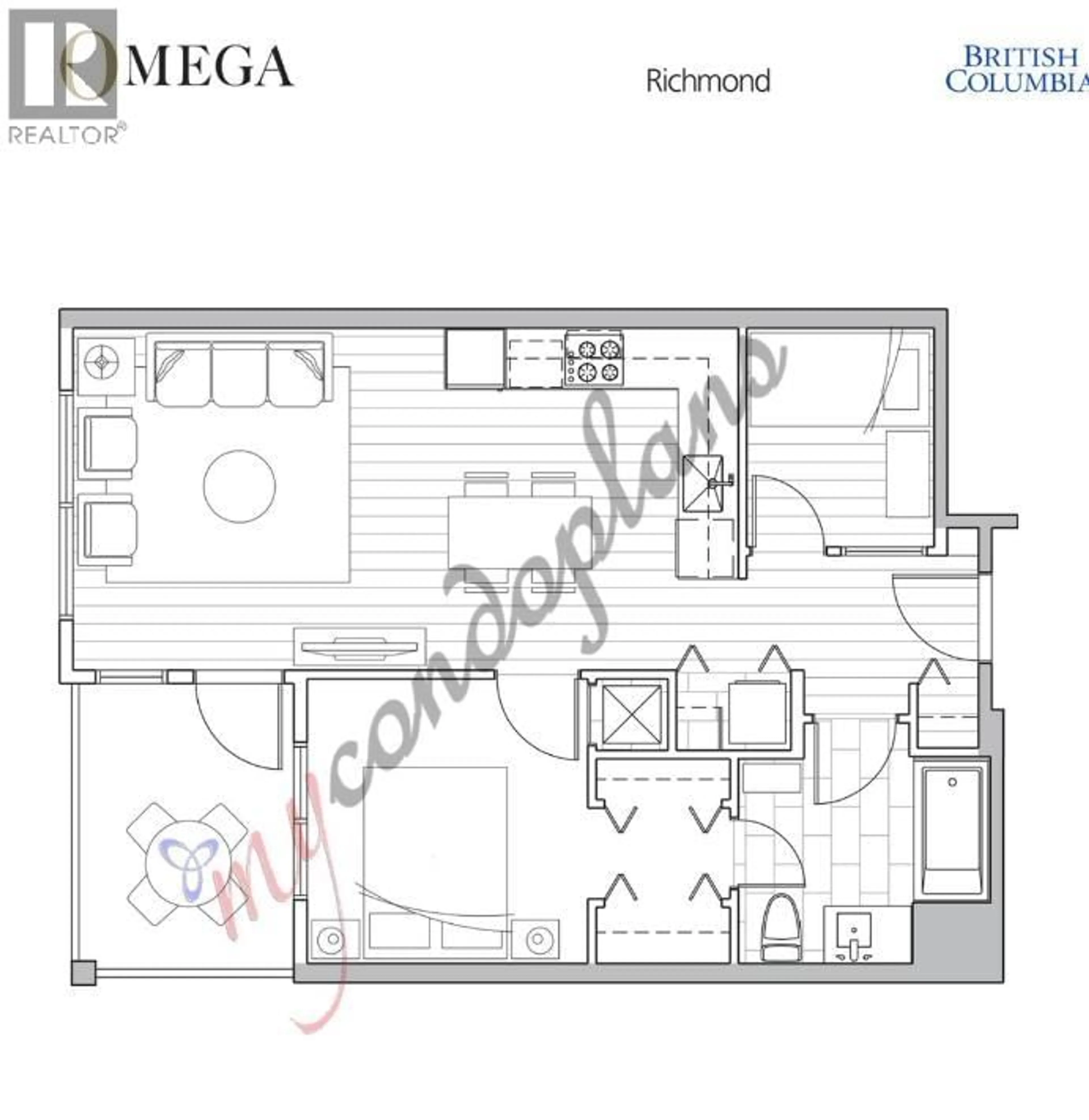 Floor plan for 309 - 9333 TOMICKI AVENUE, Richmond British Columbia V6X0L4