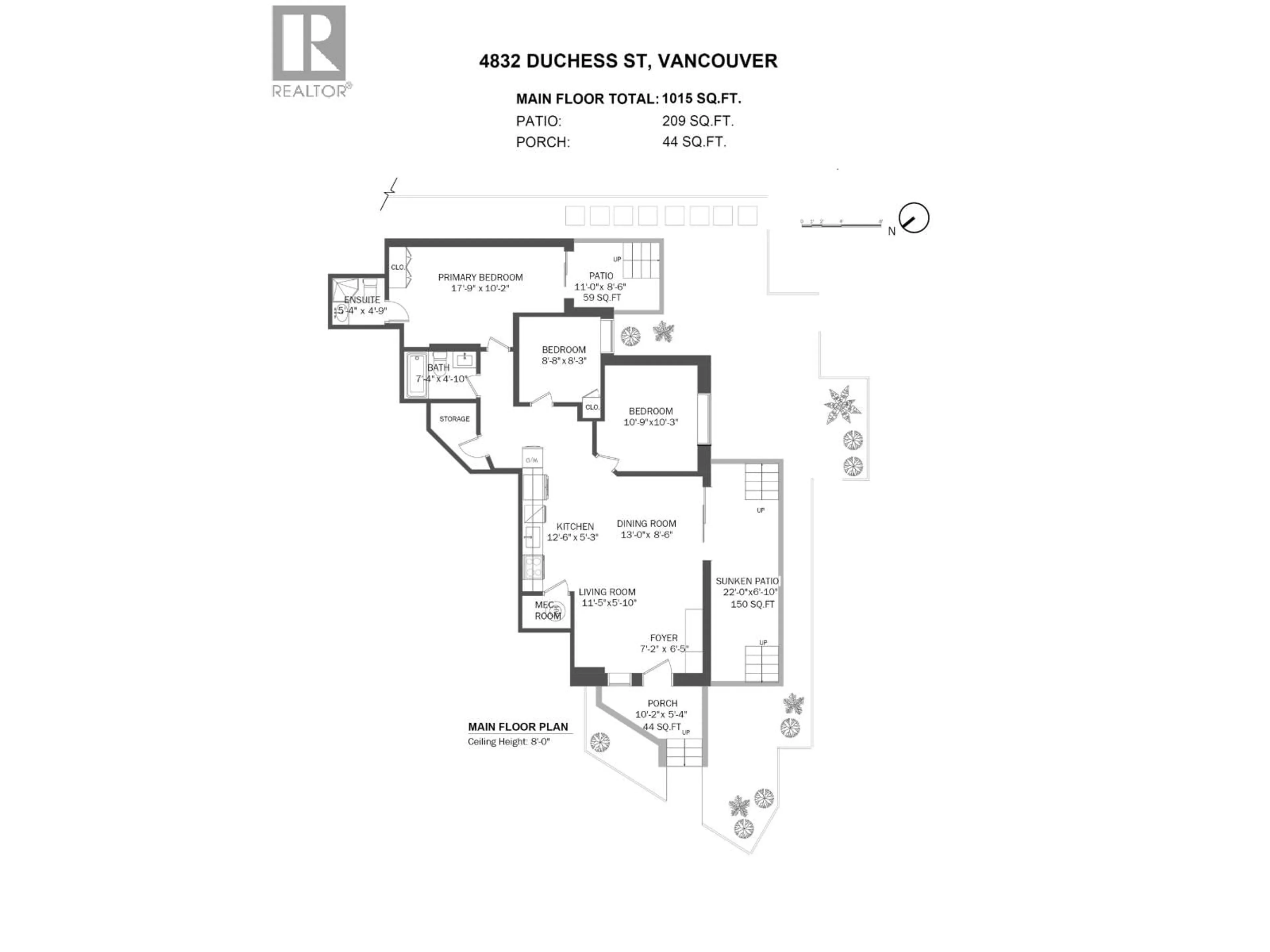 Floor plan for 4832 DUCHESS STREET, Vancouver British Columbia V5R3L6