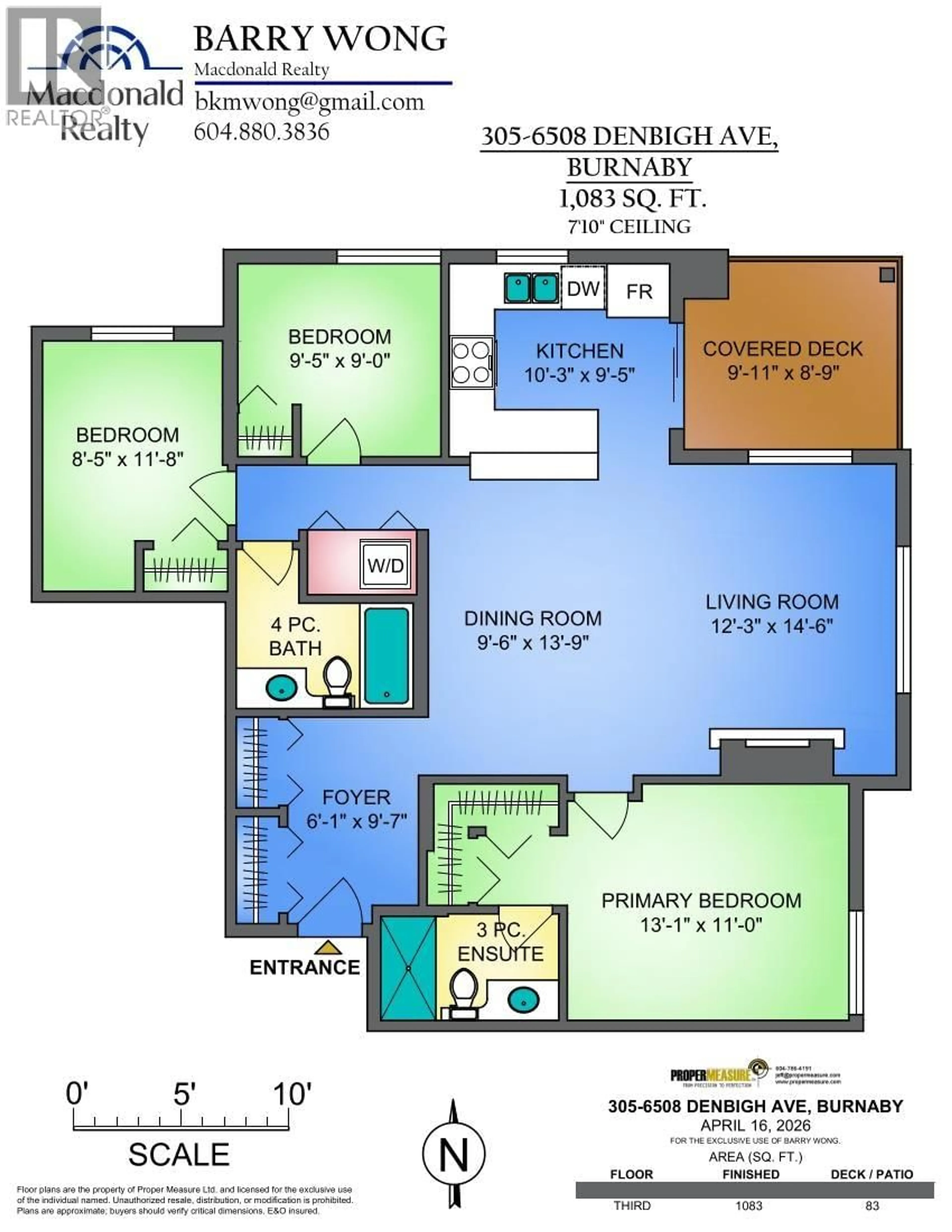 Floor plan for 305 - 6508 DENBIGH AVENUE, Burnaby British Columbia V5H4W6