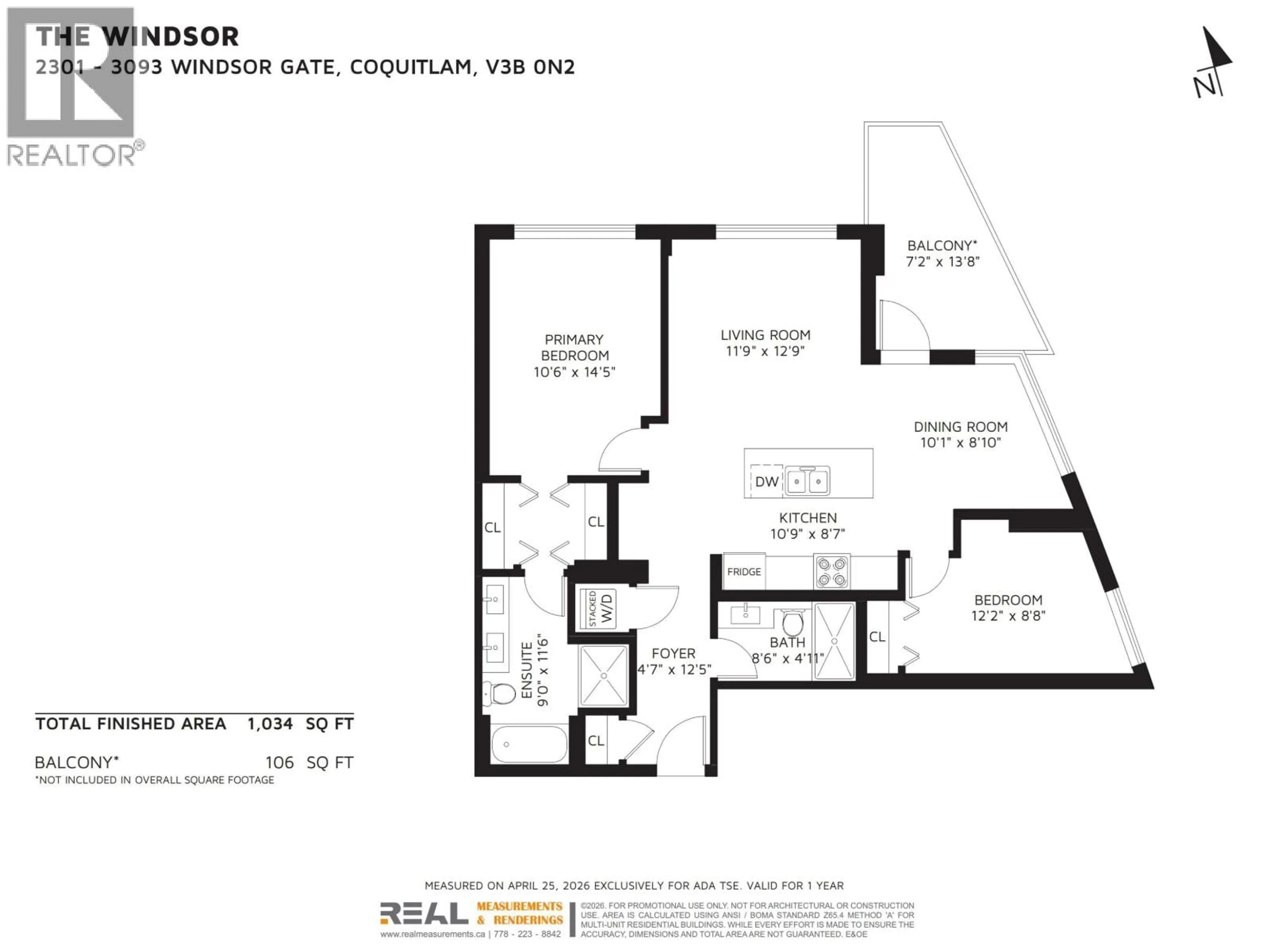 Floor plan for 2301 - 3093 WINDSOR GATE, Coquitlam British Columbia V3B0N2