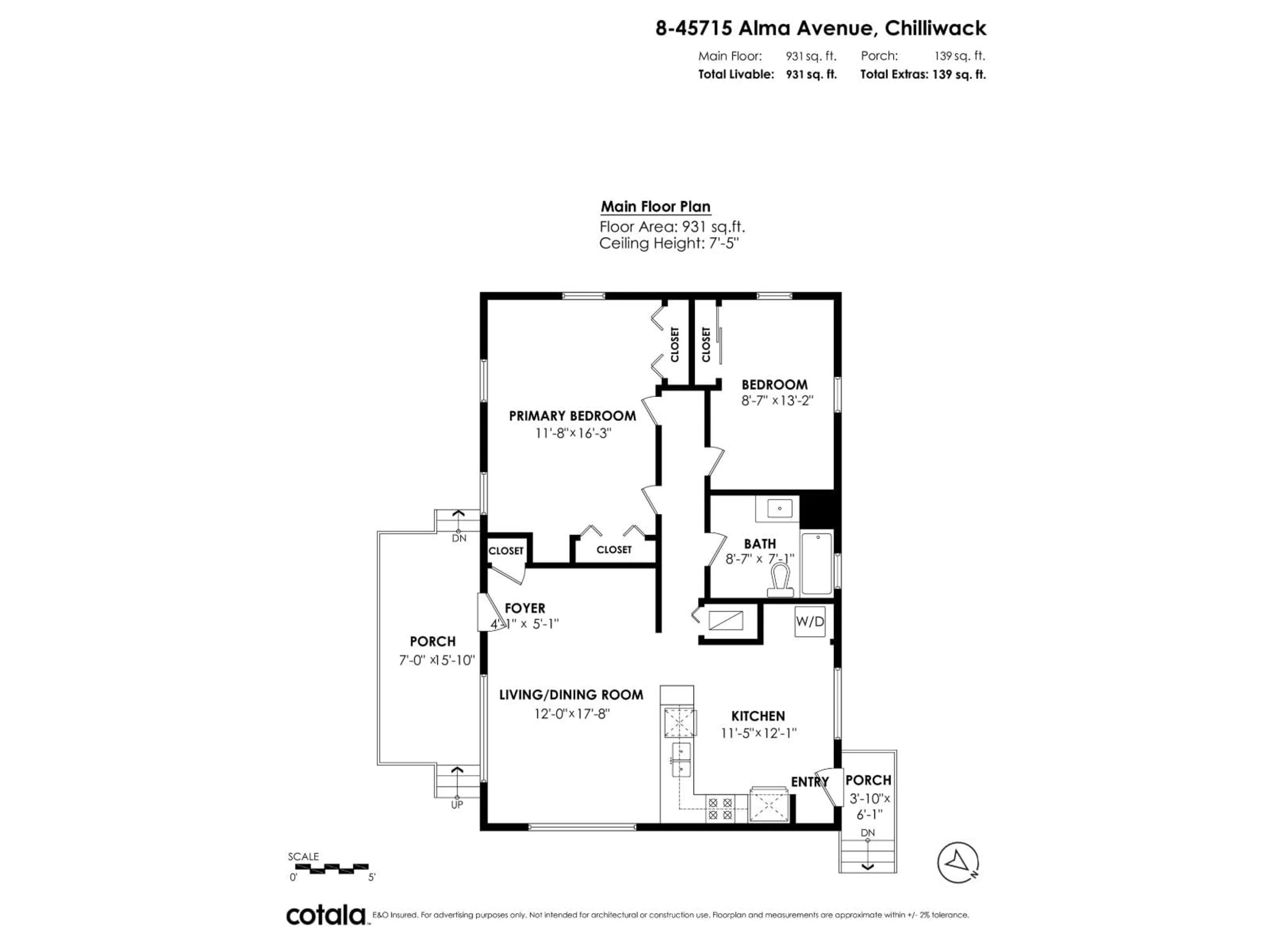 Floor plan for 8 - 45715 ALMA AVENUE, Sardis British Columbia V2R3M5