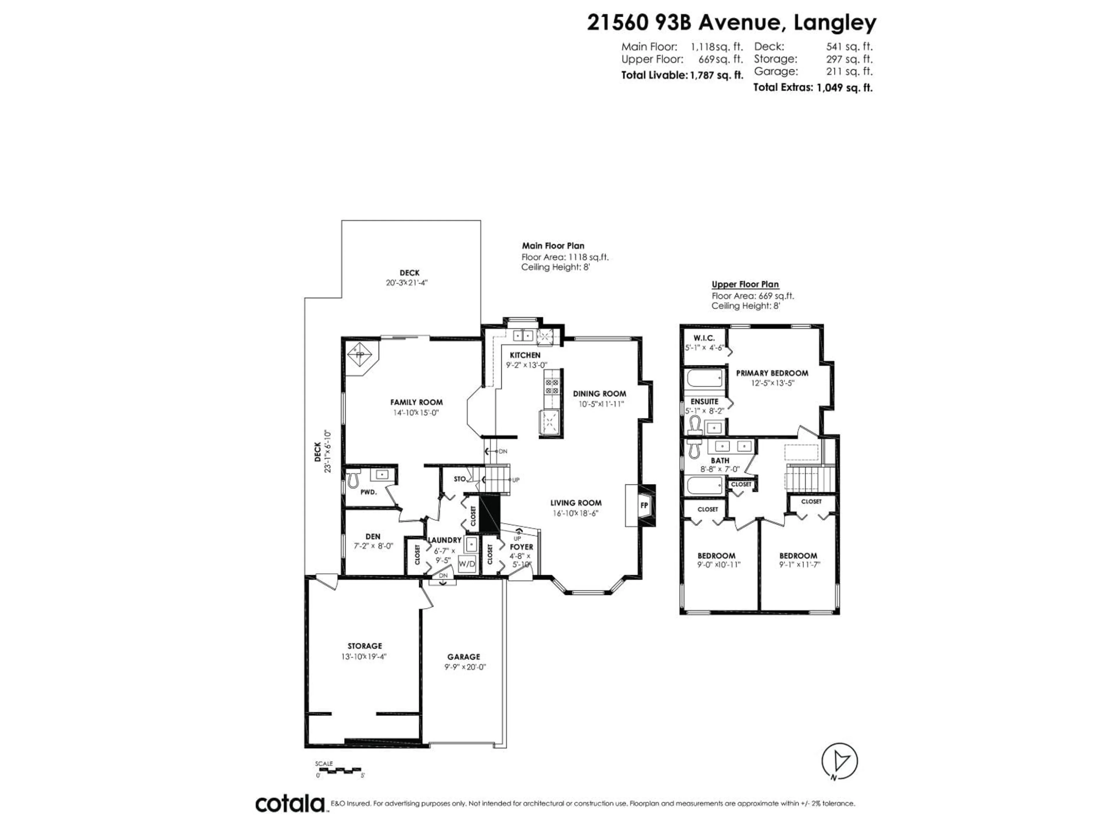 Floor plan for 21560 93B AVENUE, Langley British Columbia V1M2A3