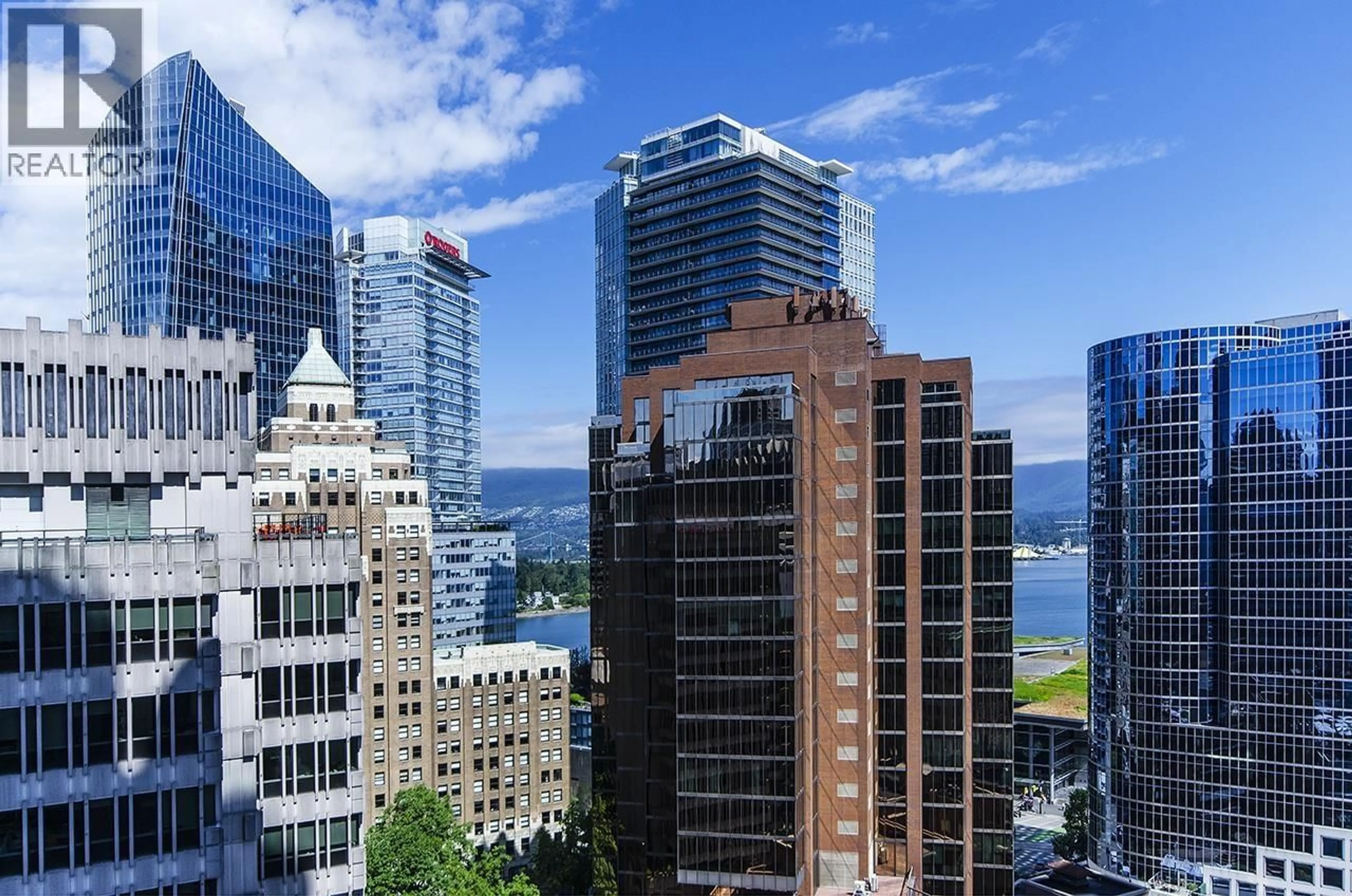 Patio, city buildings view from balcony for 1801 - 838 HASTINGS STREET, Vancouver British Columbia V6C0A6