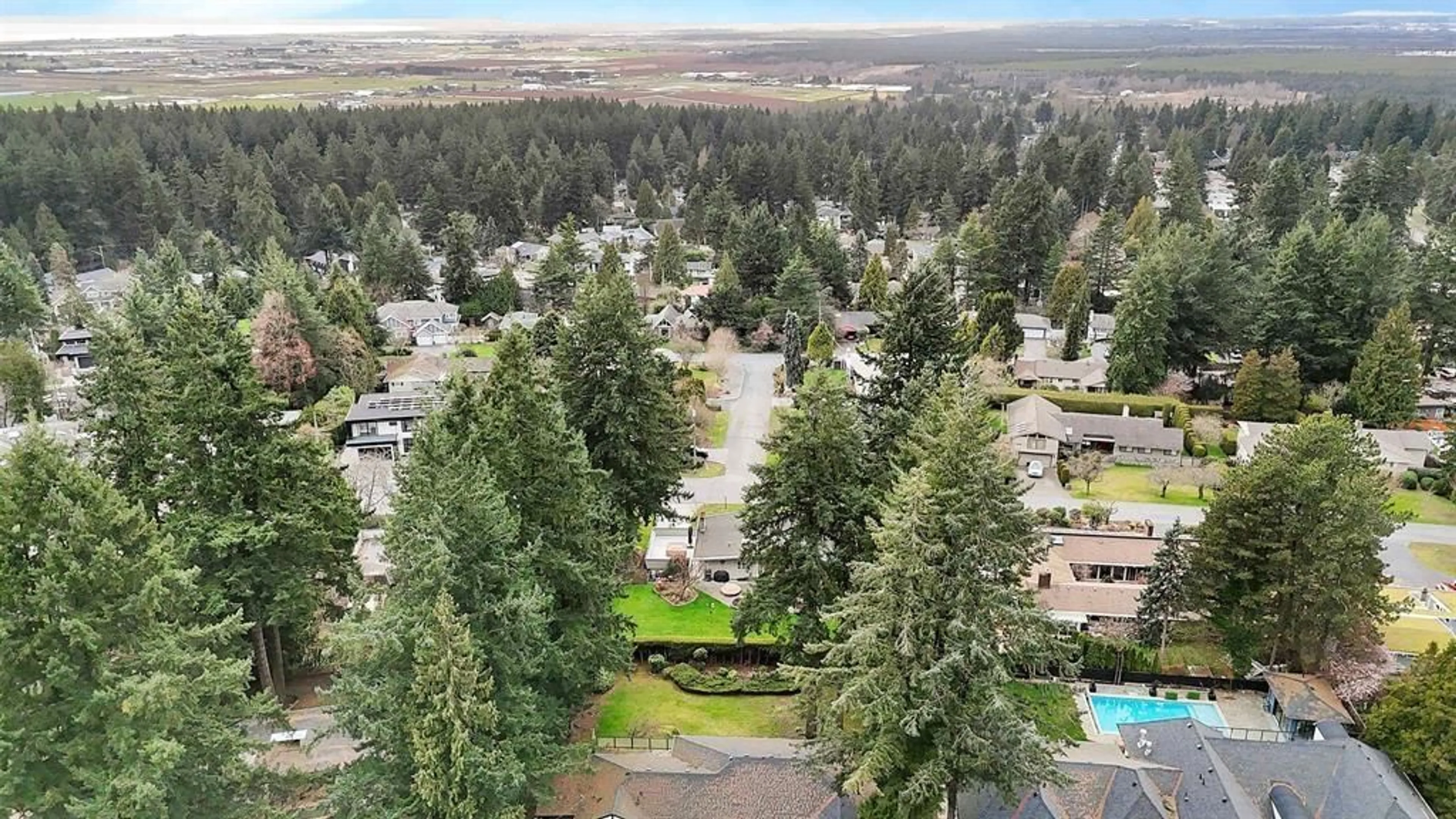 A pic from outside/outdoor area/front of a property/back of a property/a pic from drone, forest/trees view for 6572 KEMPSON CRESCENT, Delta British Columbia V4E1R5