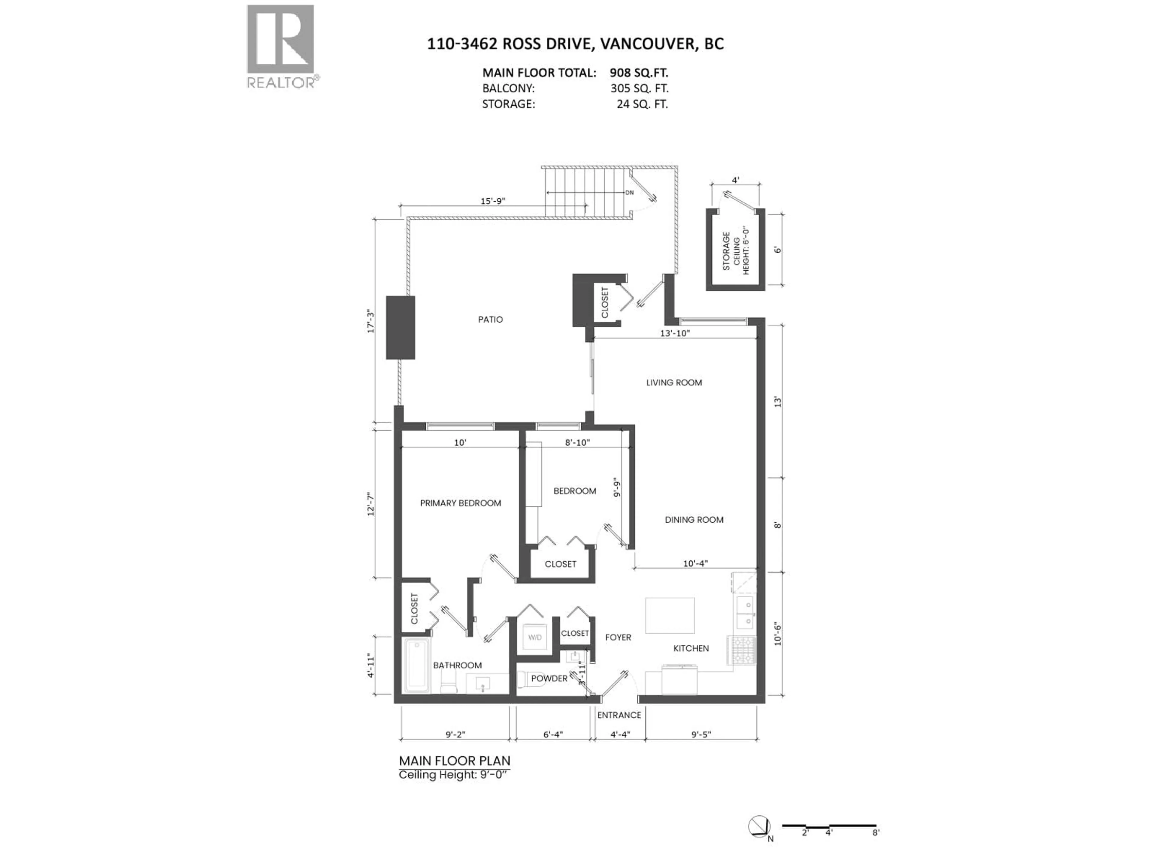 Floor plan for 110 - 3462 ROSS DRIVE, Vancouver British Columbia V6S0H6