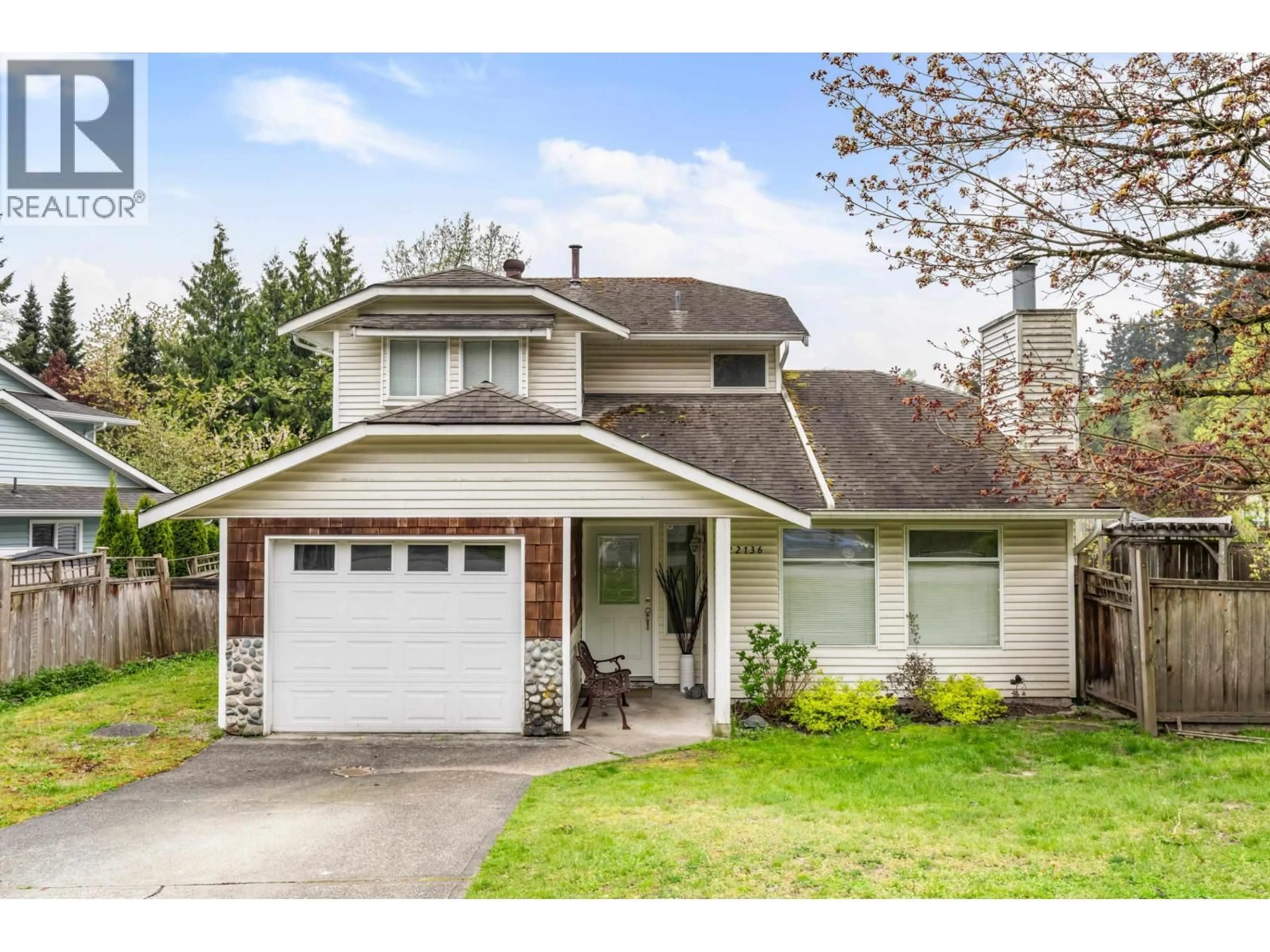 Home with vinyl exterior material, street for 22136 RIVER BEND, Maple Ridge British Columbia V2X9G3