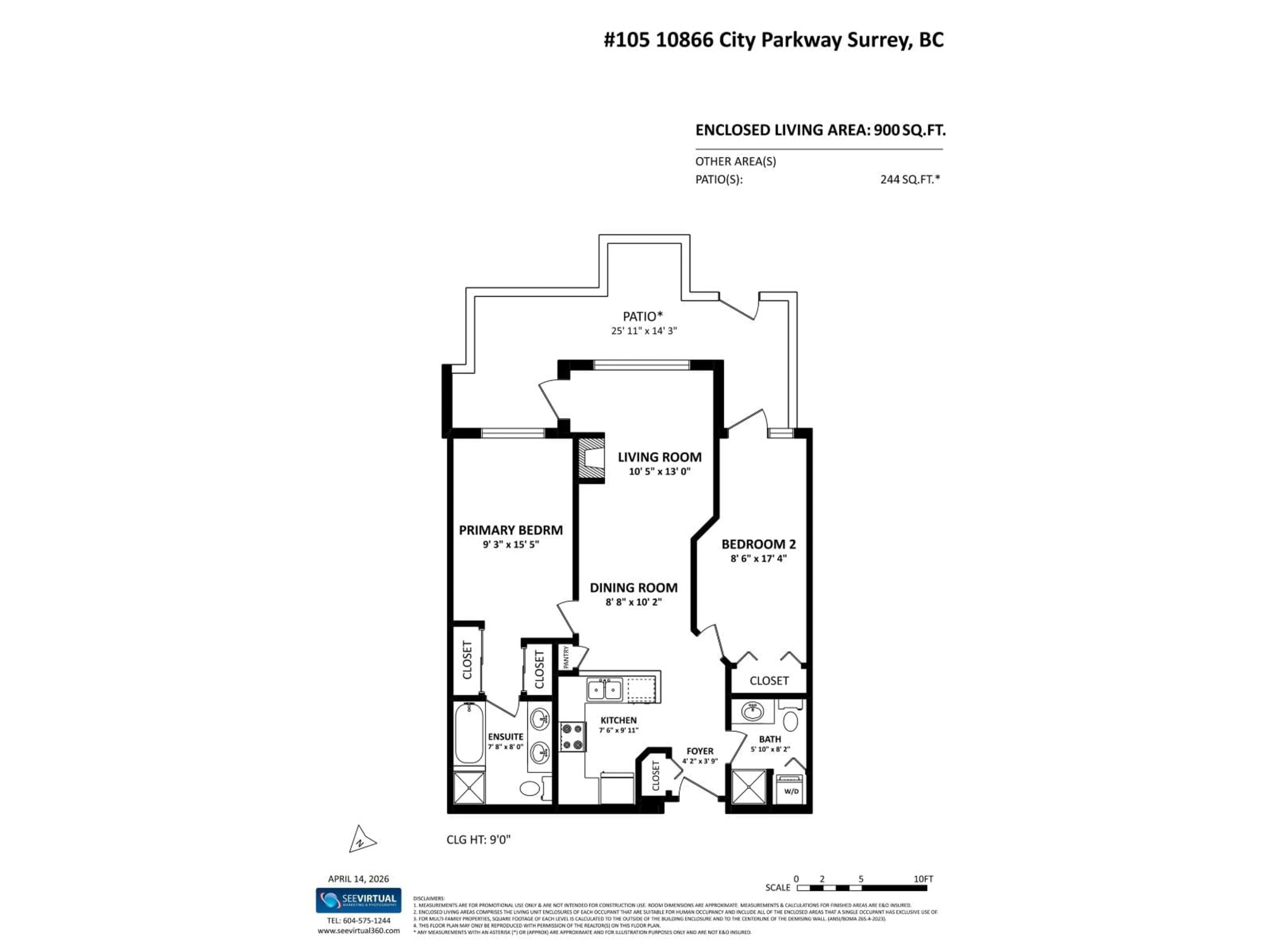 Floor plan for 105 - 10866 CITY PARKWAY, Surrey British Columbia V3T5W9