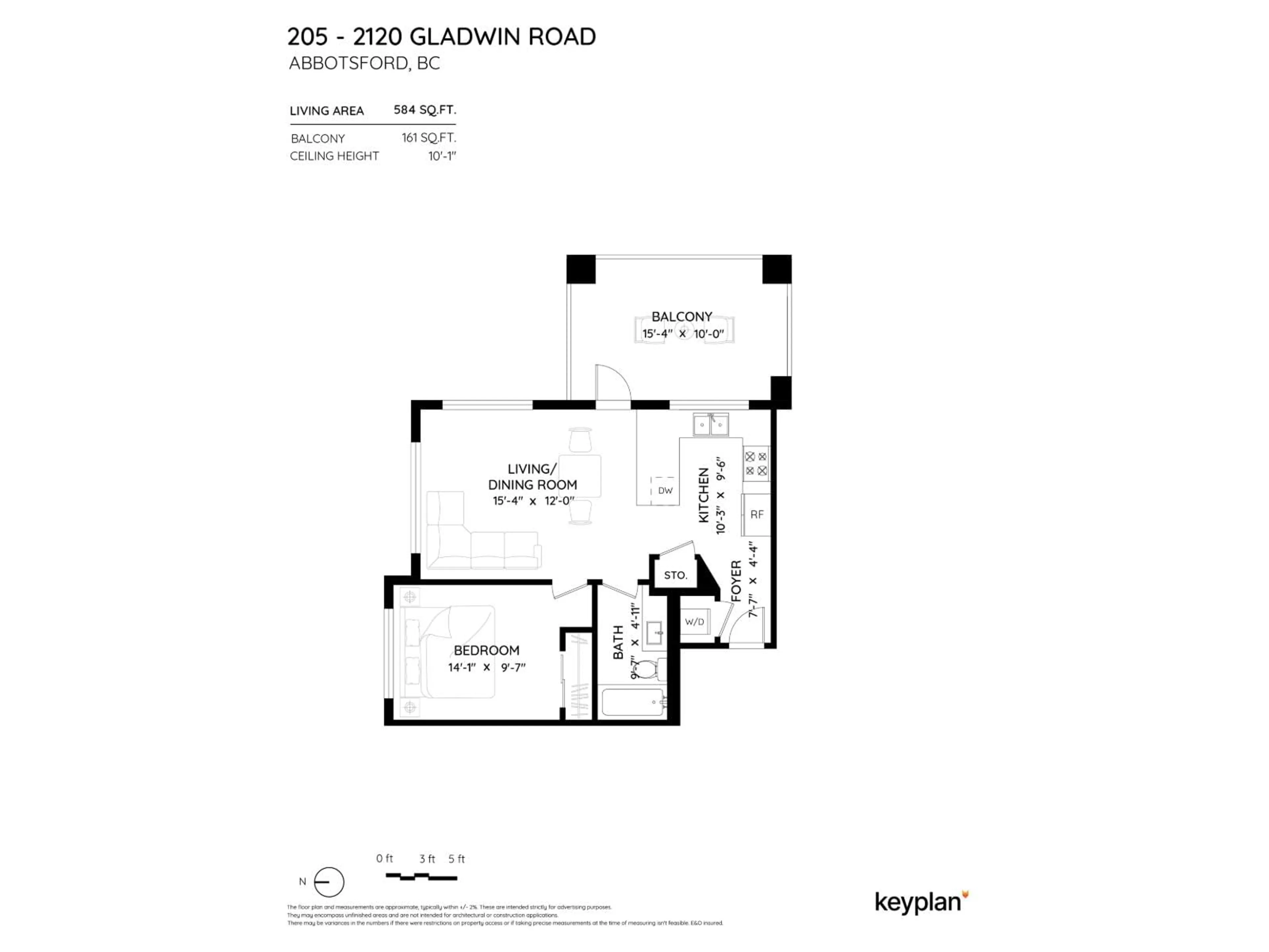 Floor plan for 205 - 2120 GLADWIN ROAD, Abbotsford British Columbia V2S0L7