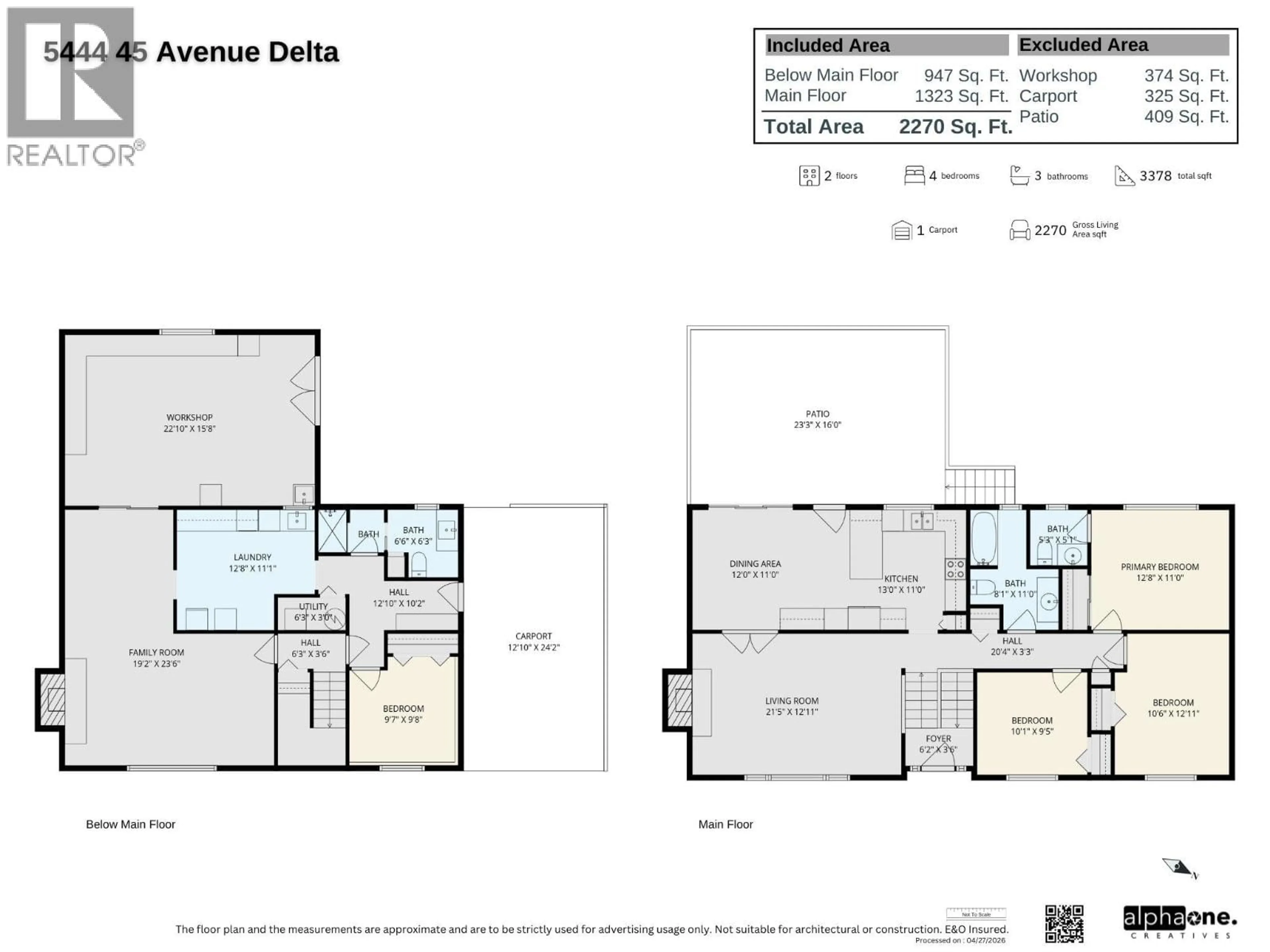 Floor plan for 5444 45 AVENUE, Delta British Columbia V4K1L4