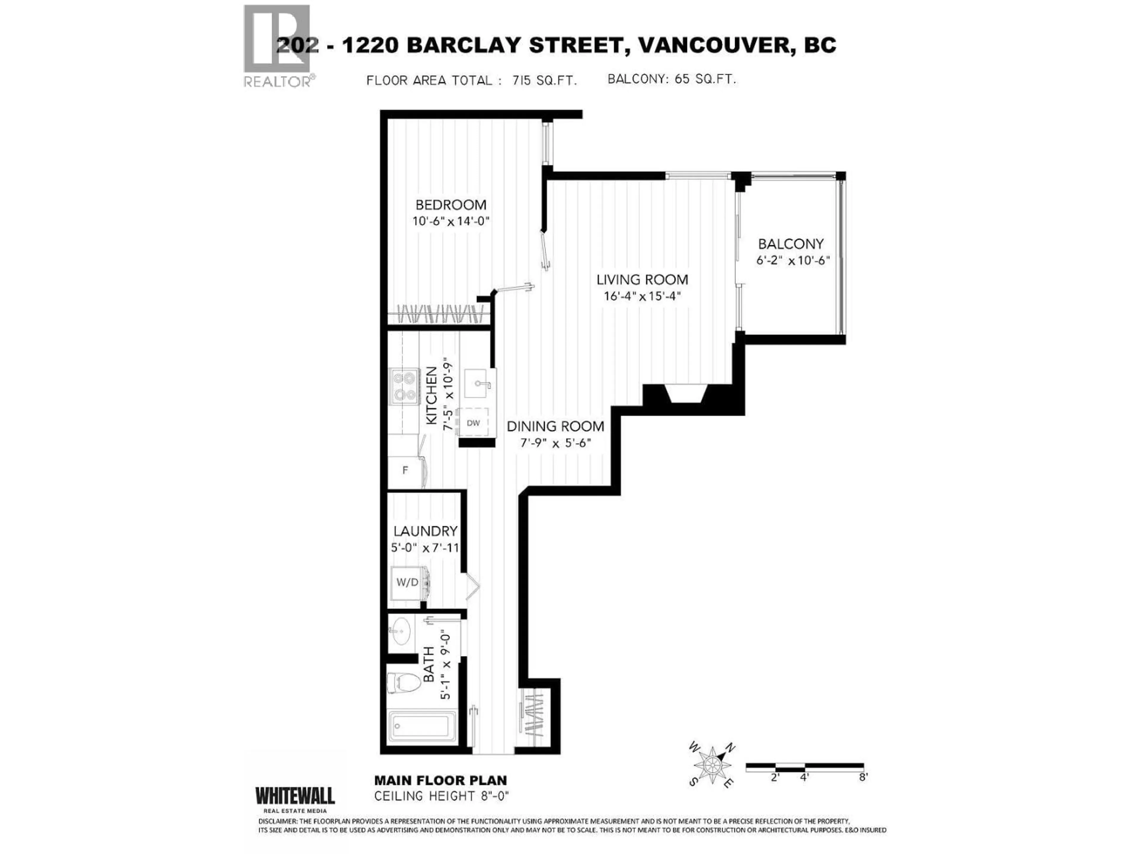 Floor plan for 202 - 1220 BARCLAY STREET, Vancouver British Columbia V6E1H3