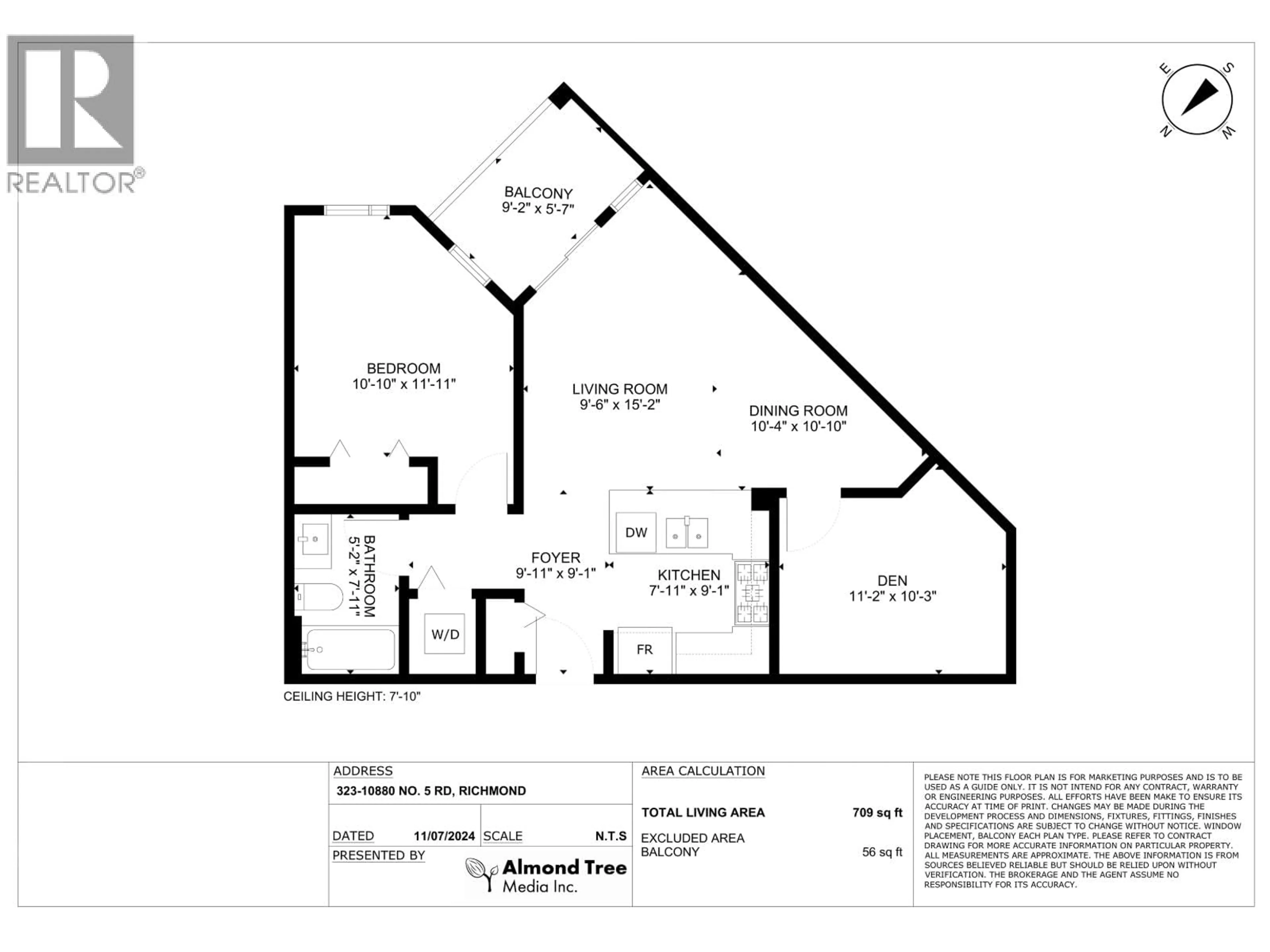 Floor plan for 323 - 10880 NO. 5 ROAD, Richmond British Columbia V6W0B3