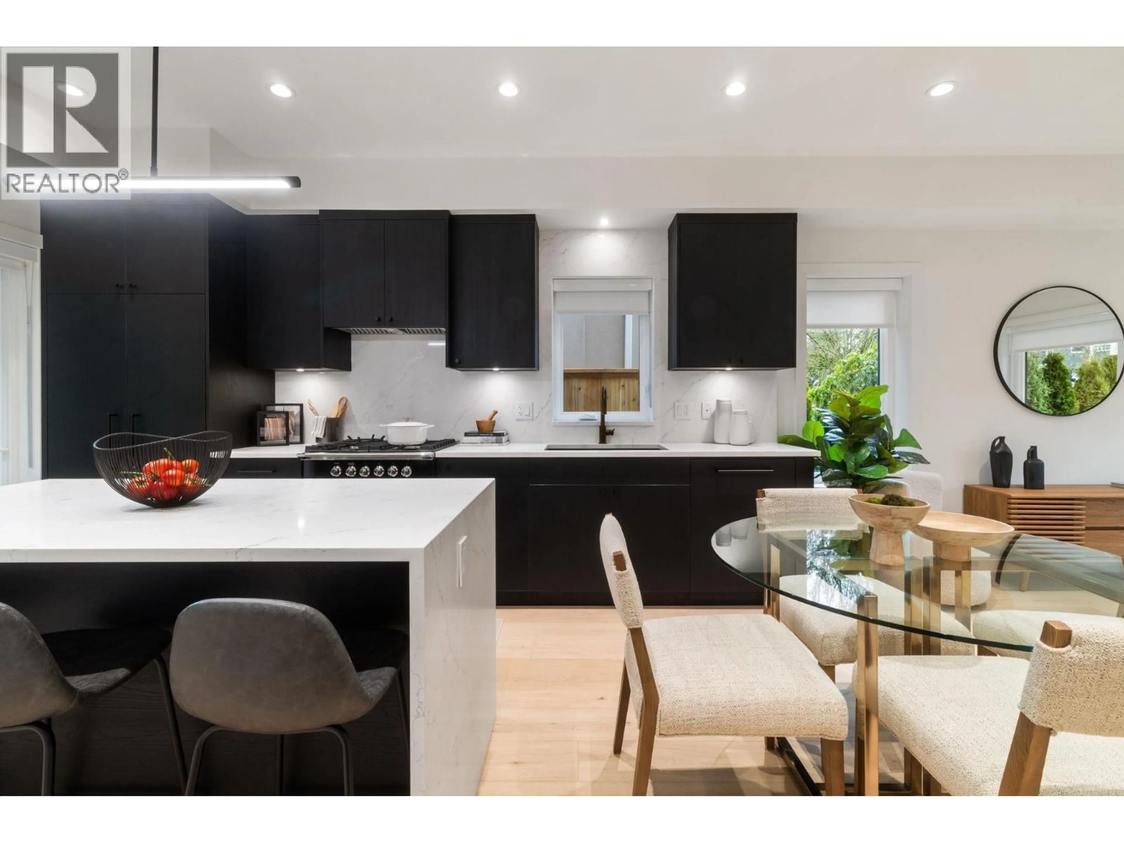 Contemporary kitchen, wood/laminate floor for 1 - 2541 GRANT STREET, Vancouver British Columbia V5K3G6