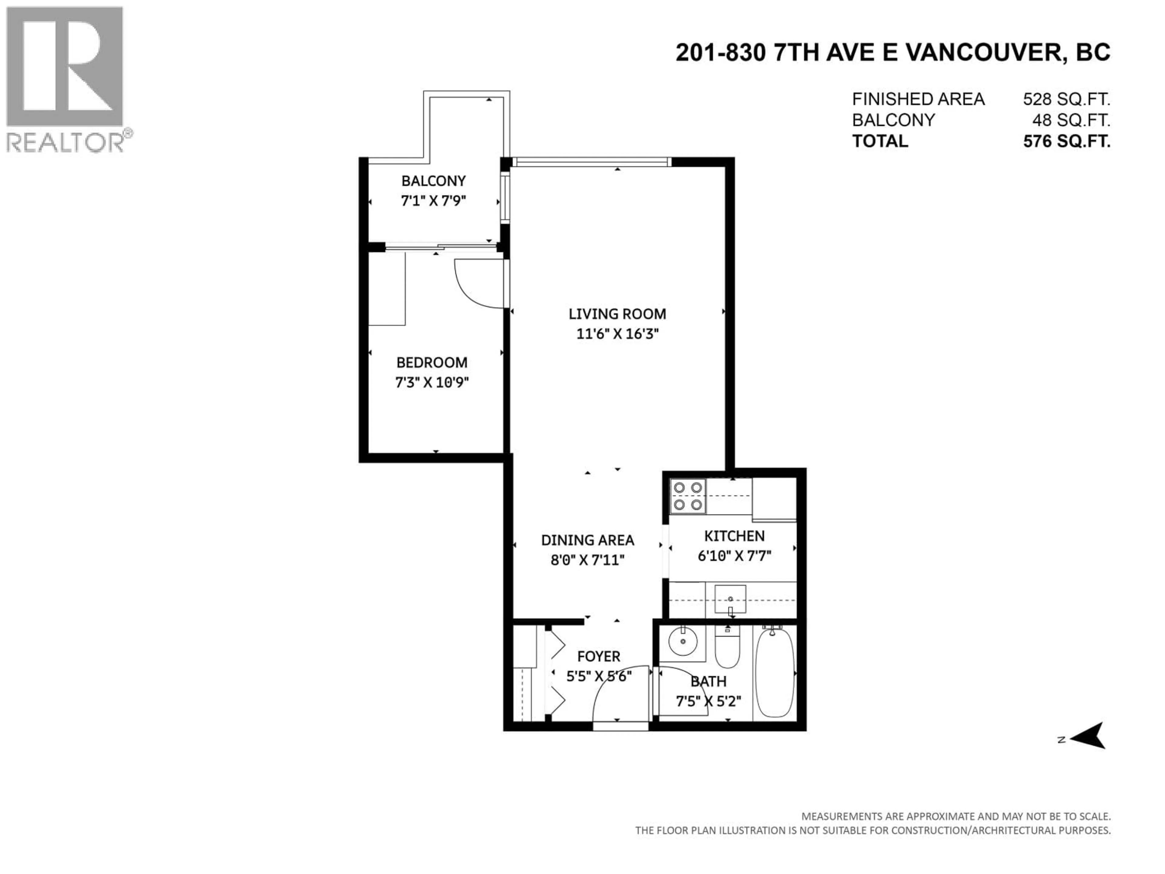 Floor plan for 201 - 830 7TH AVENUE, Vancouver British Columbia V5T4J2