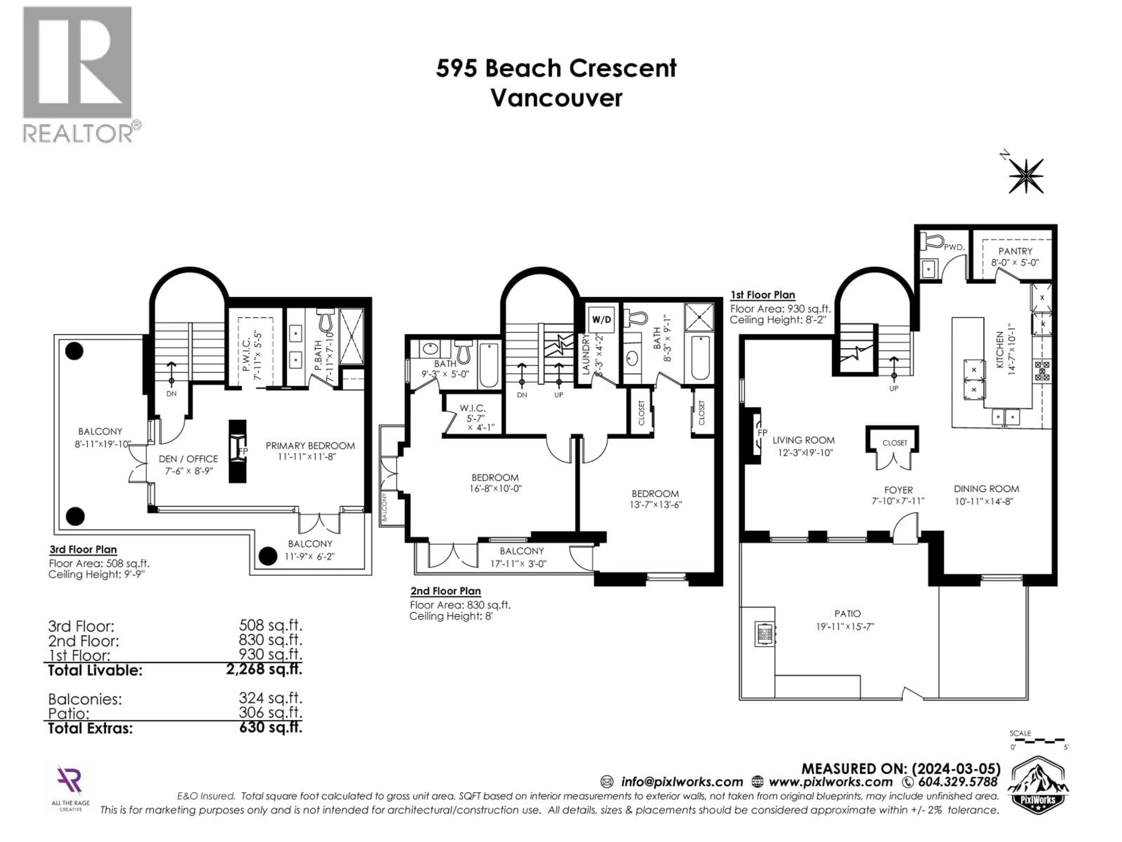 Floor plan for 595 BEACH CRESCENT, Vancouver British Columbia V6Z3E4