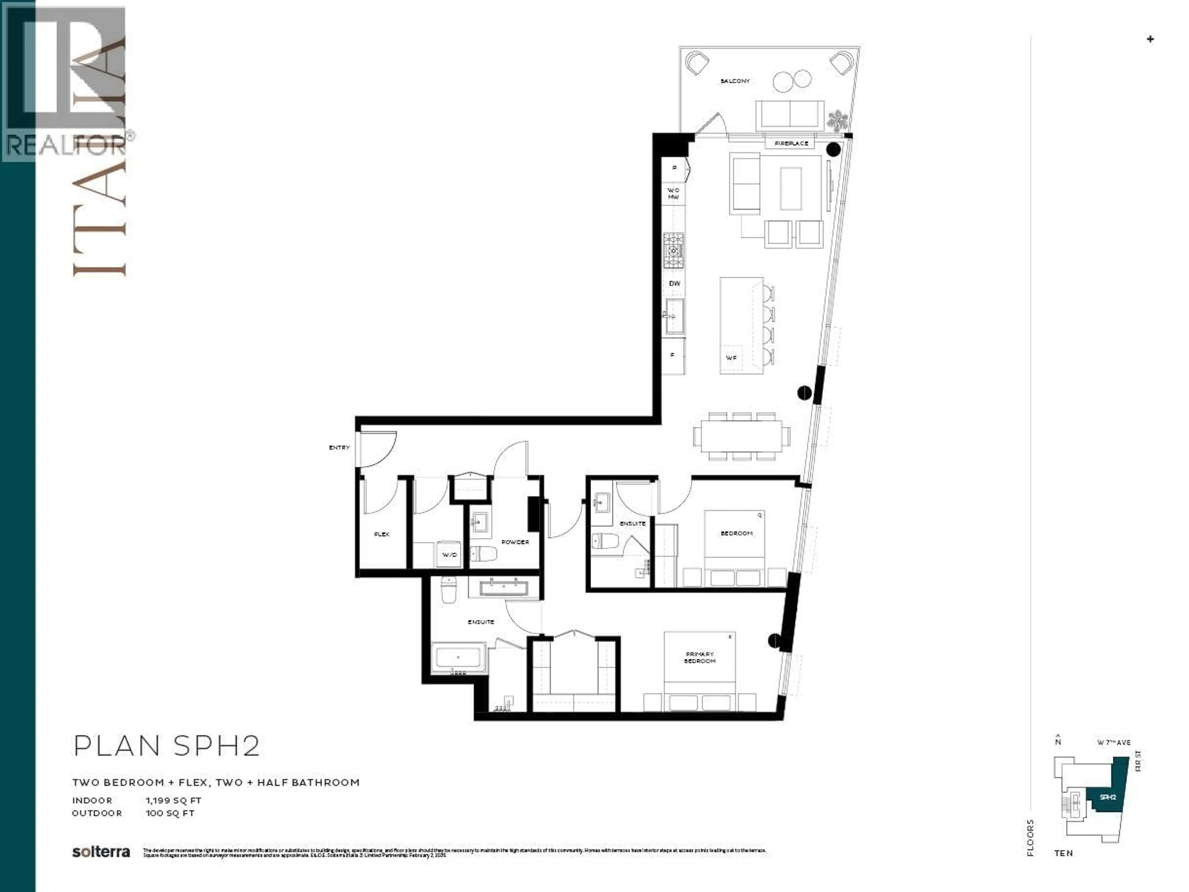 Floor plan for 1002 - 2323 FIR STREET, Vancouver British Columbia V6J1S5