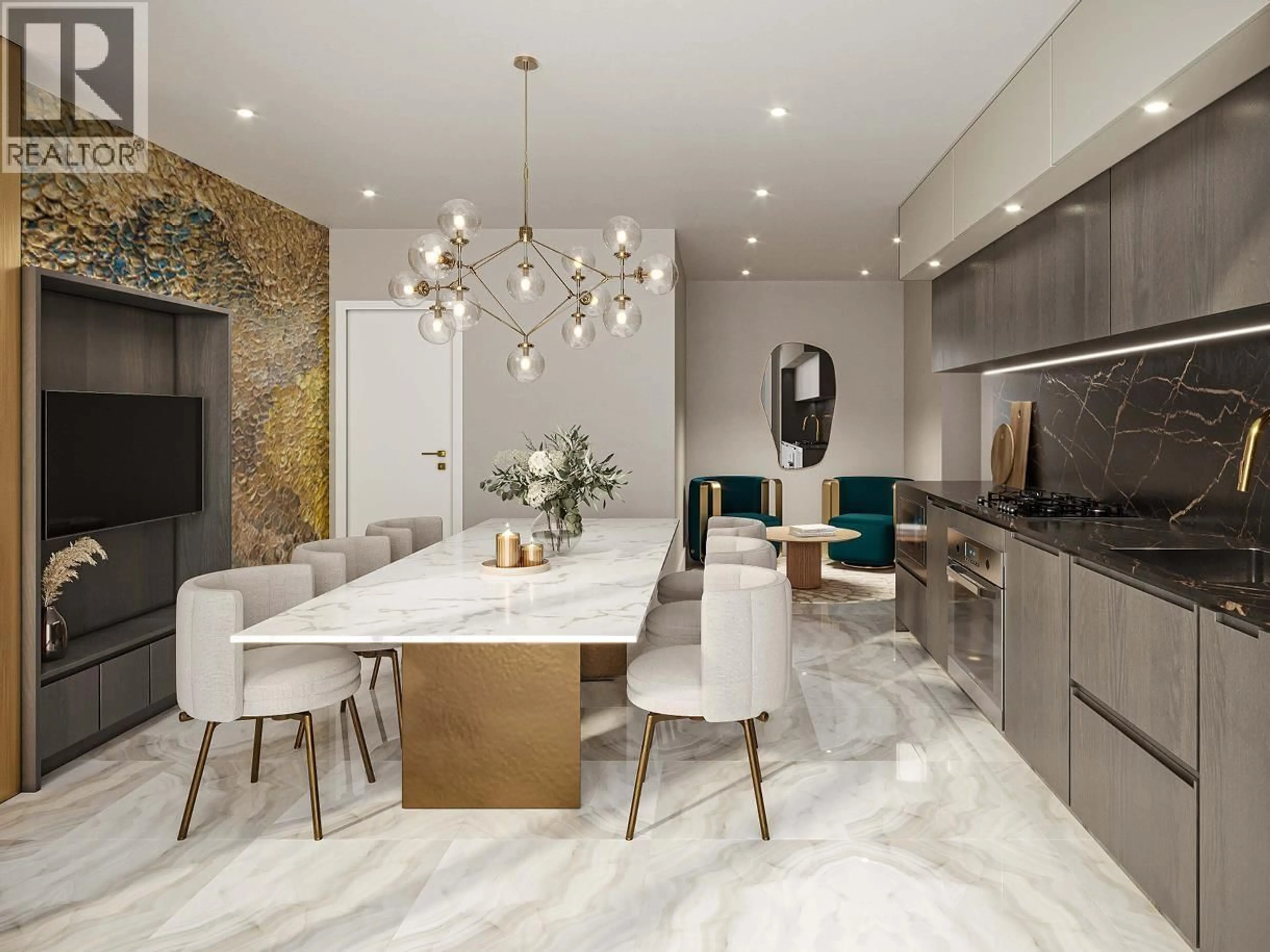 Contemporary kitchen, ceramic/tile floor for 1102 - 2323 STREET STREET, Vancouver British Columbia V6J1S5