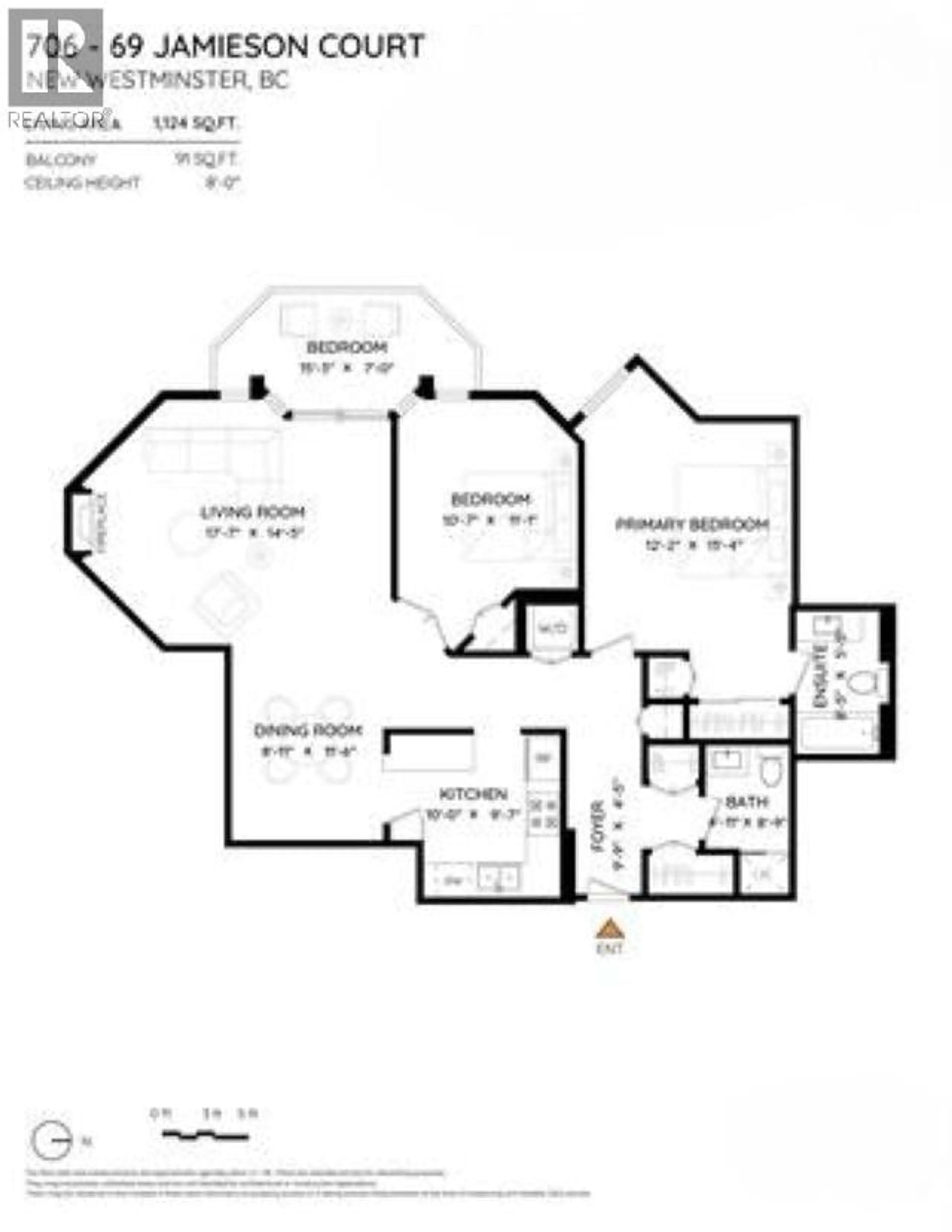 Floor plan for 706 - 69 JAMIESON COURT, New Westminster British Columbia V3L5R3