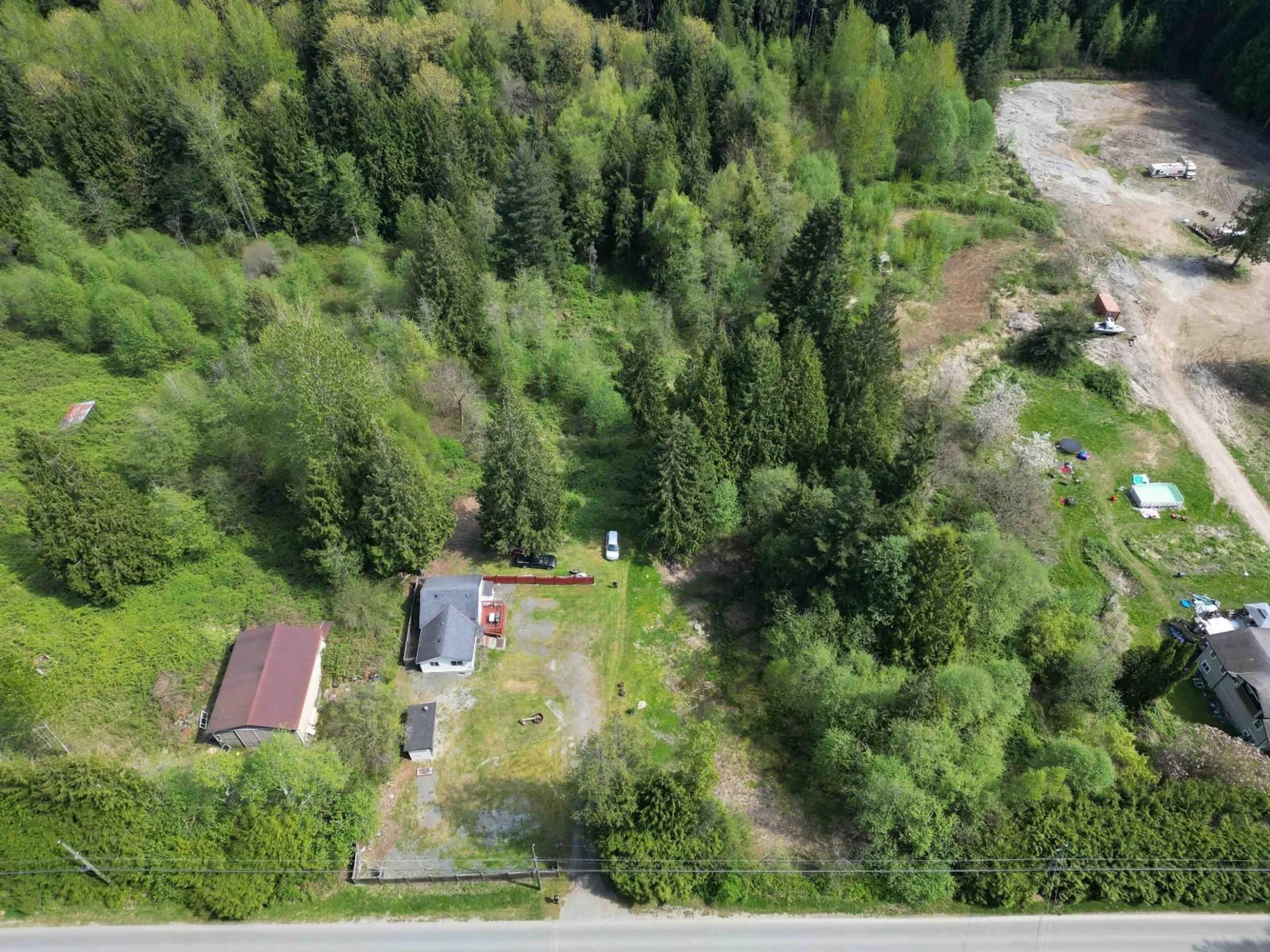 A pic from outside/outdoor area/front of a property/back of a property/a pic from drone, forest/trees view for 9126 CLAY STREET, Mission British Columbia V4S1G1
