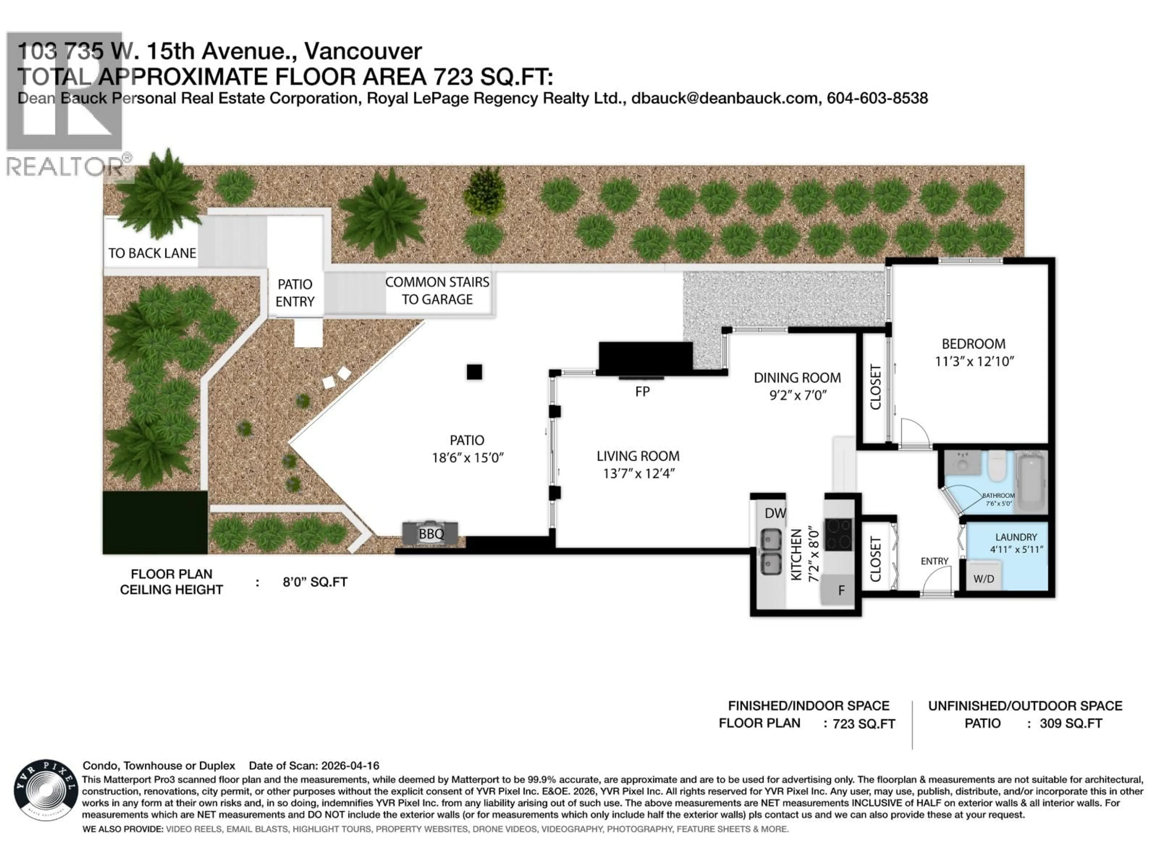 Floor plan for 103 - 735 15 AVENUE, Vancouver British Columbia V5Z1R6