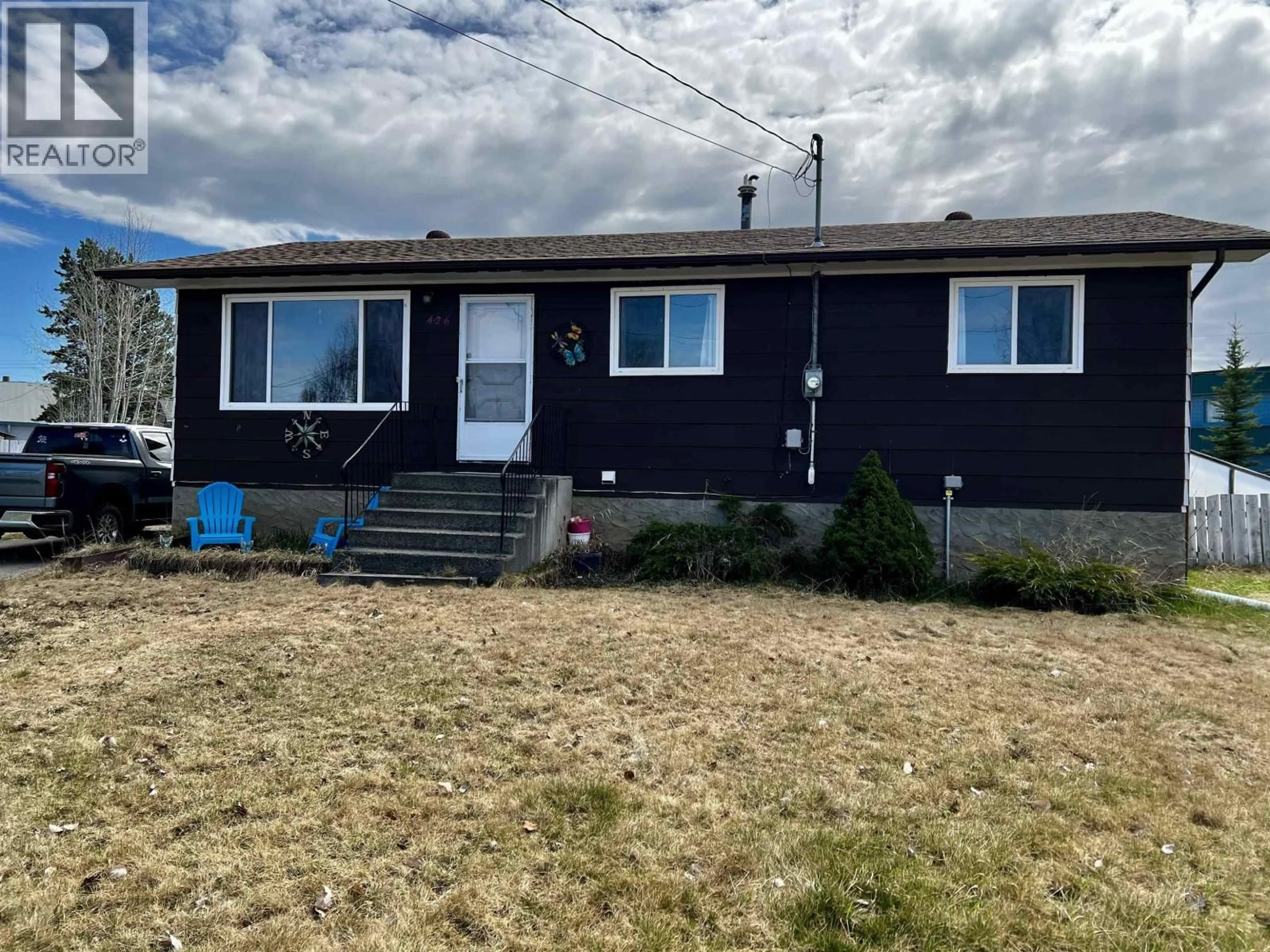 Home with vinyl exterior material, street for 426 ENDAKO PLACE, Fraser Lake British Columbia V0J1S0