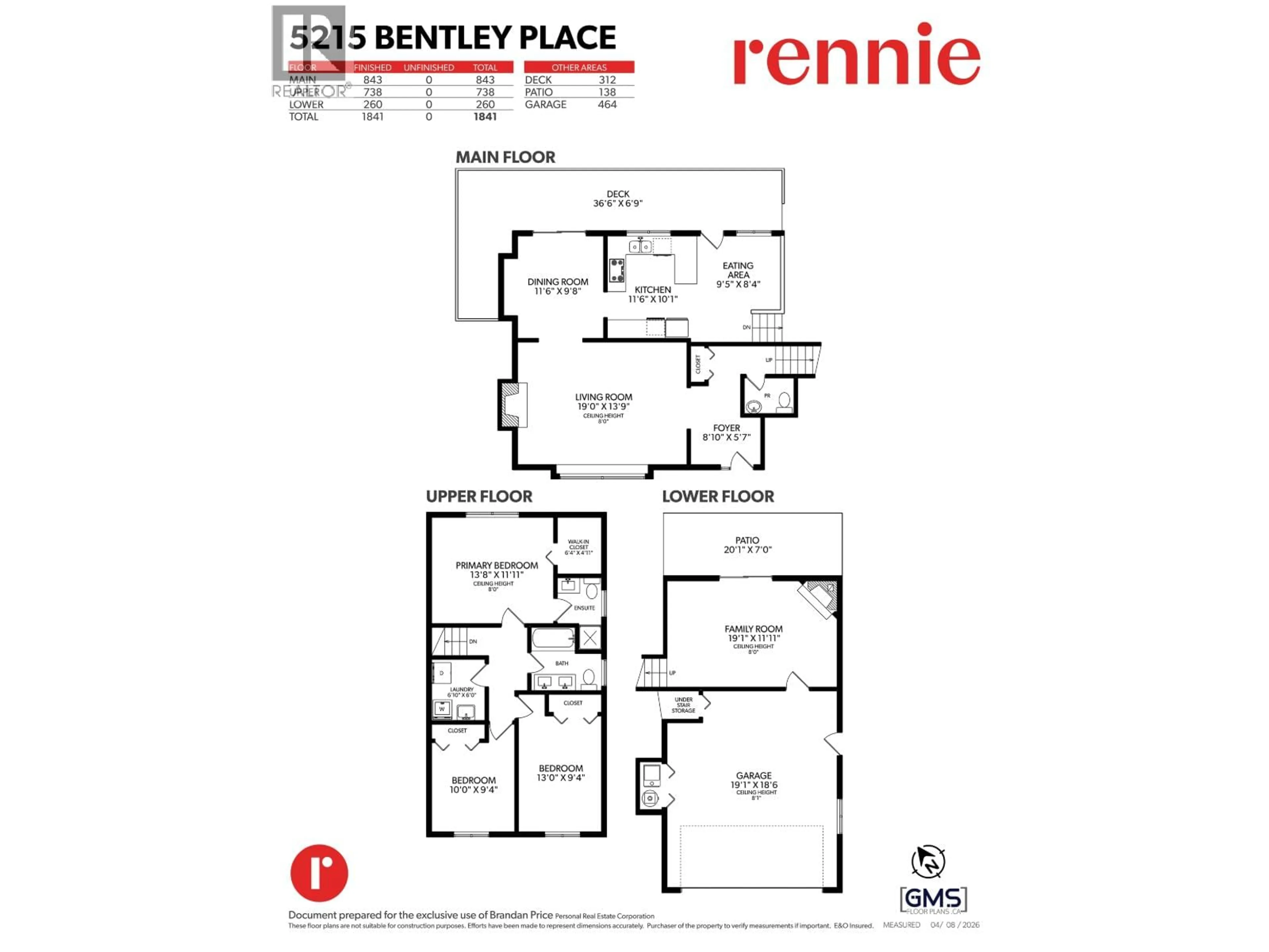 Floor plan for 5215 BENTLEY PLACE, Delta British Columbia V4K4B1