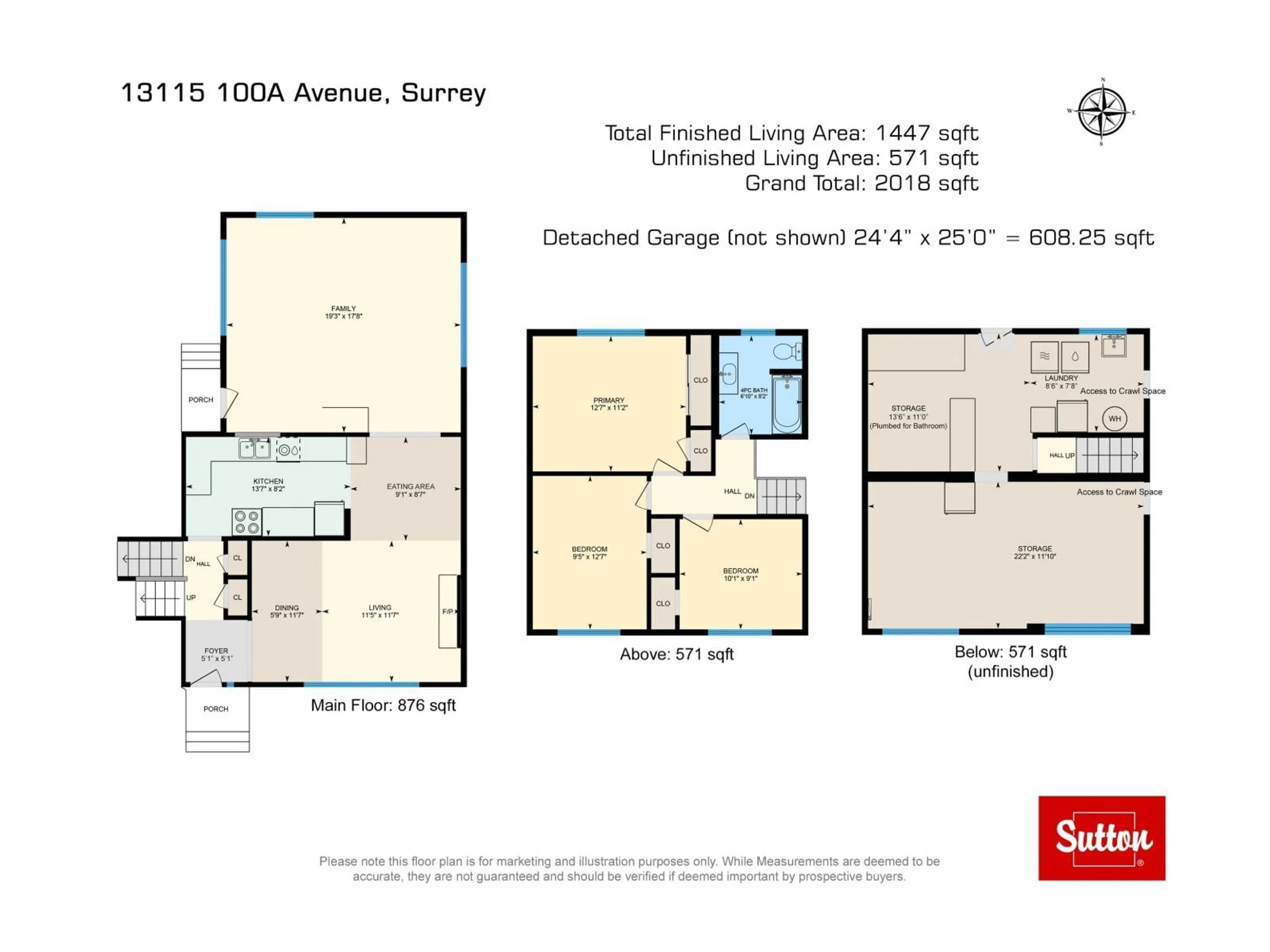 Floor plan for 13115 100A AVENUE, Surrey British Columbia V3T1K1