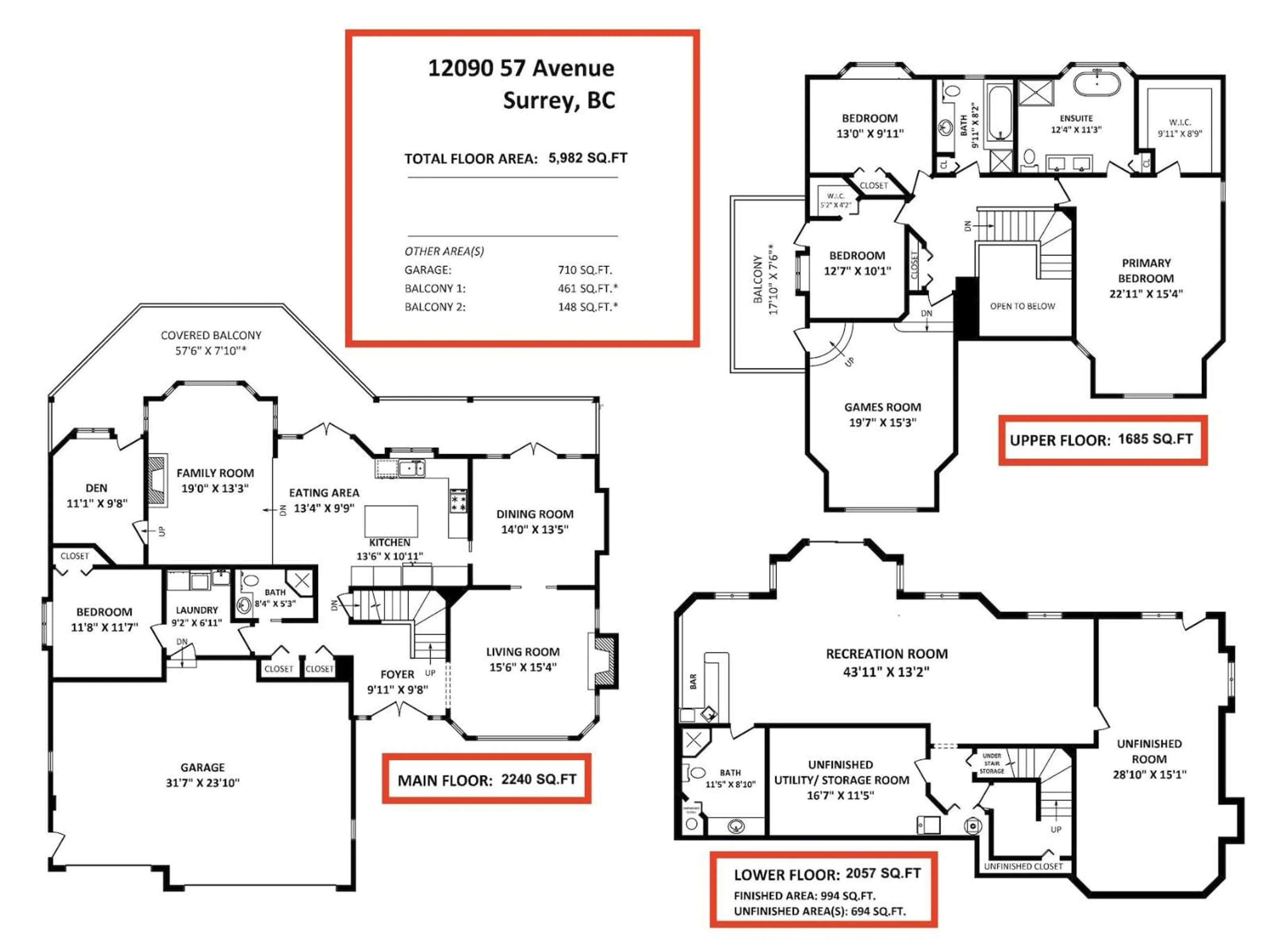 Floor plan for 12090 57 AVENUE, Surrey British Columbia V3X2S4